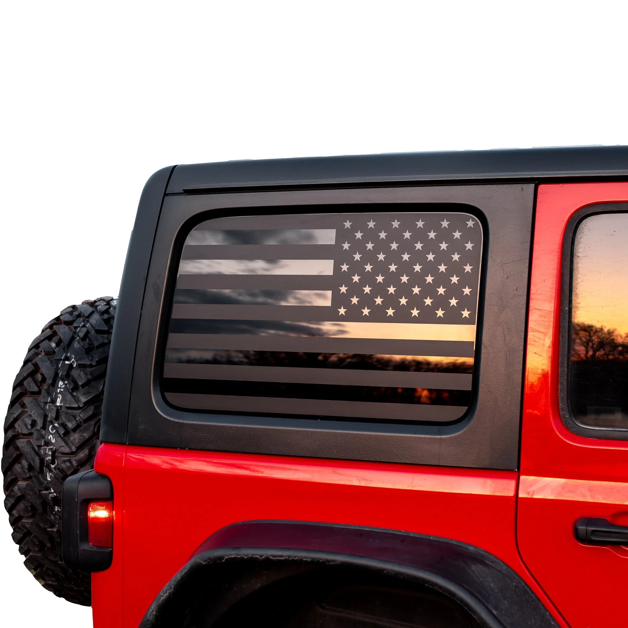 Adventure Life USA American Flag Window Graphics for Wrangler (1996-2024) - Image 3