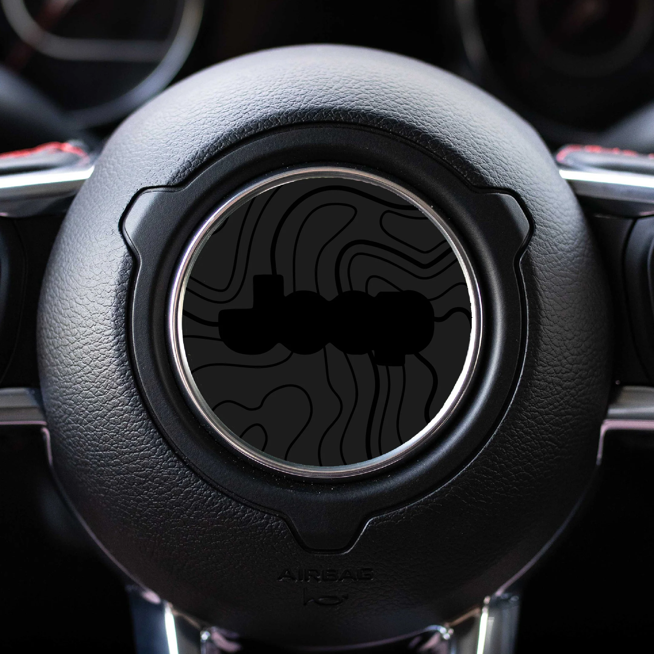 Adventure Life USA Black Topo Steering Wheel Decal for Jeep