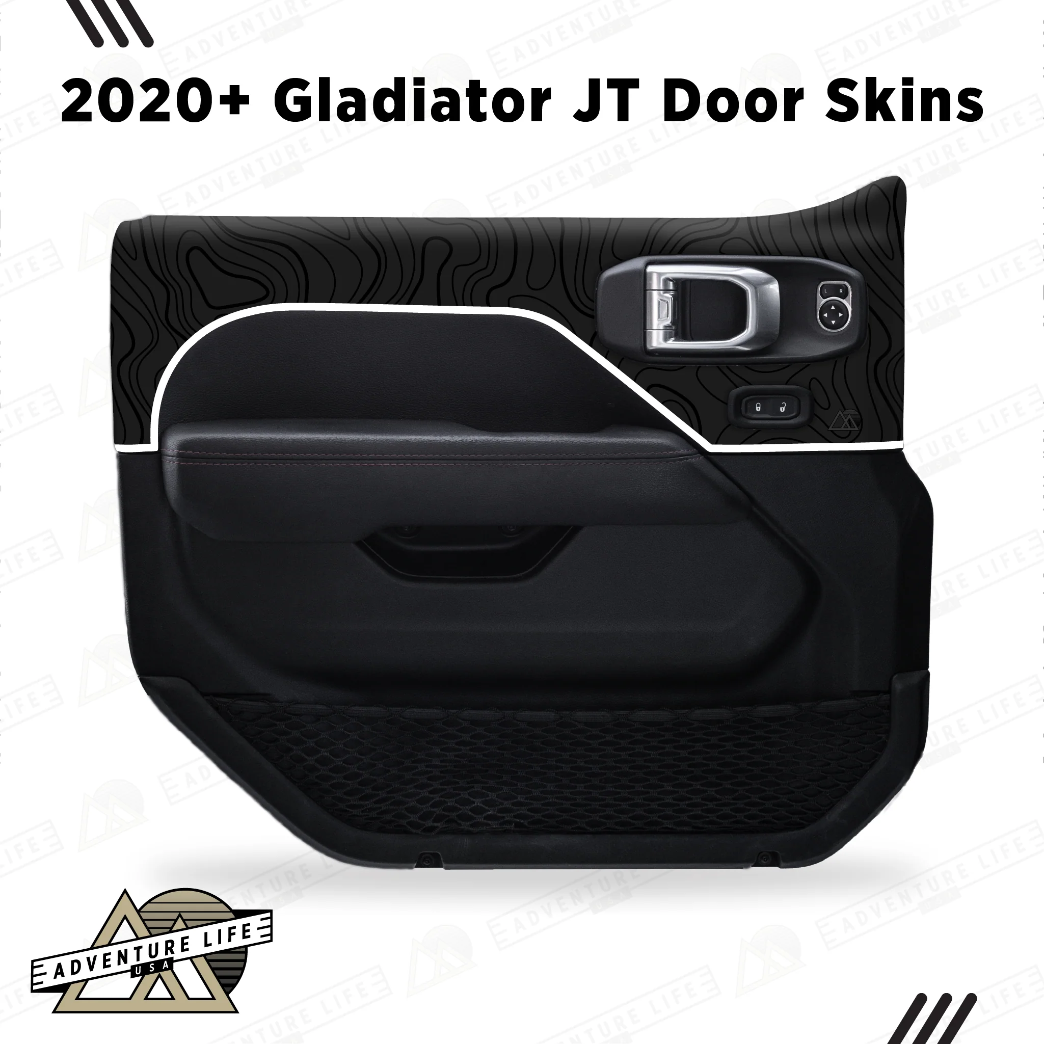 Adventure Life USA Door Skins Black Topo for Gladiator JT (2020-2024) - Image 8