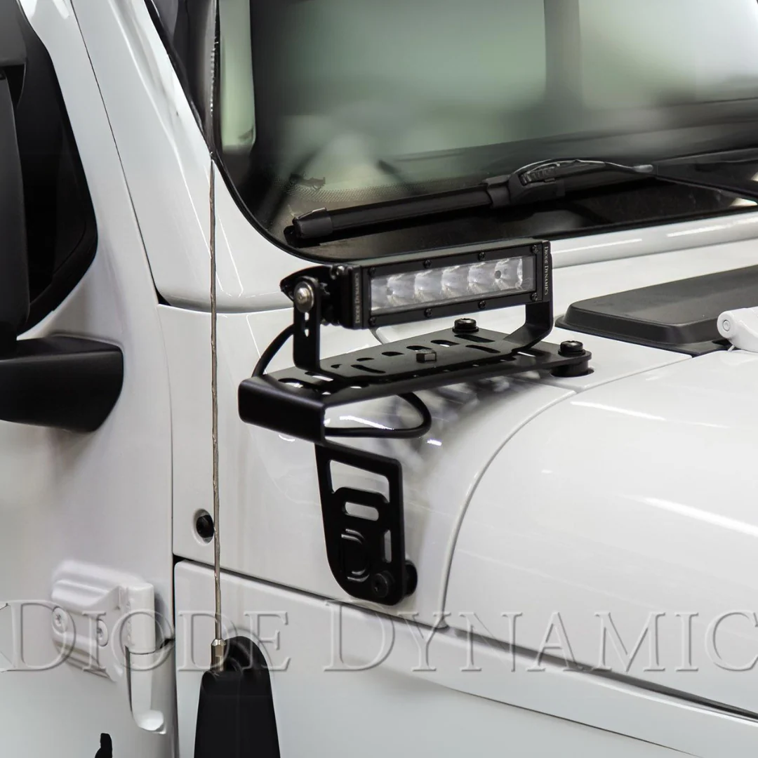 Diode Dynamics Wrangler Cowl Mount LED Brackets for Jeep JL Wrangler (2018-2025) - Image 2