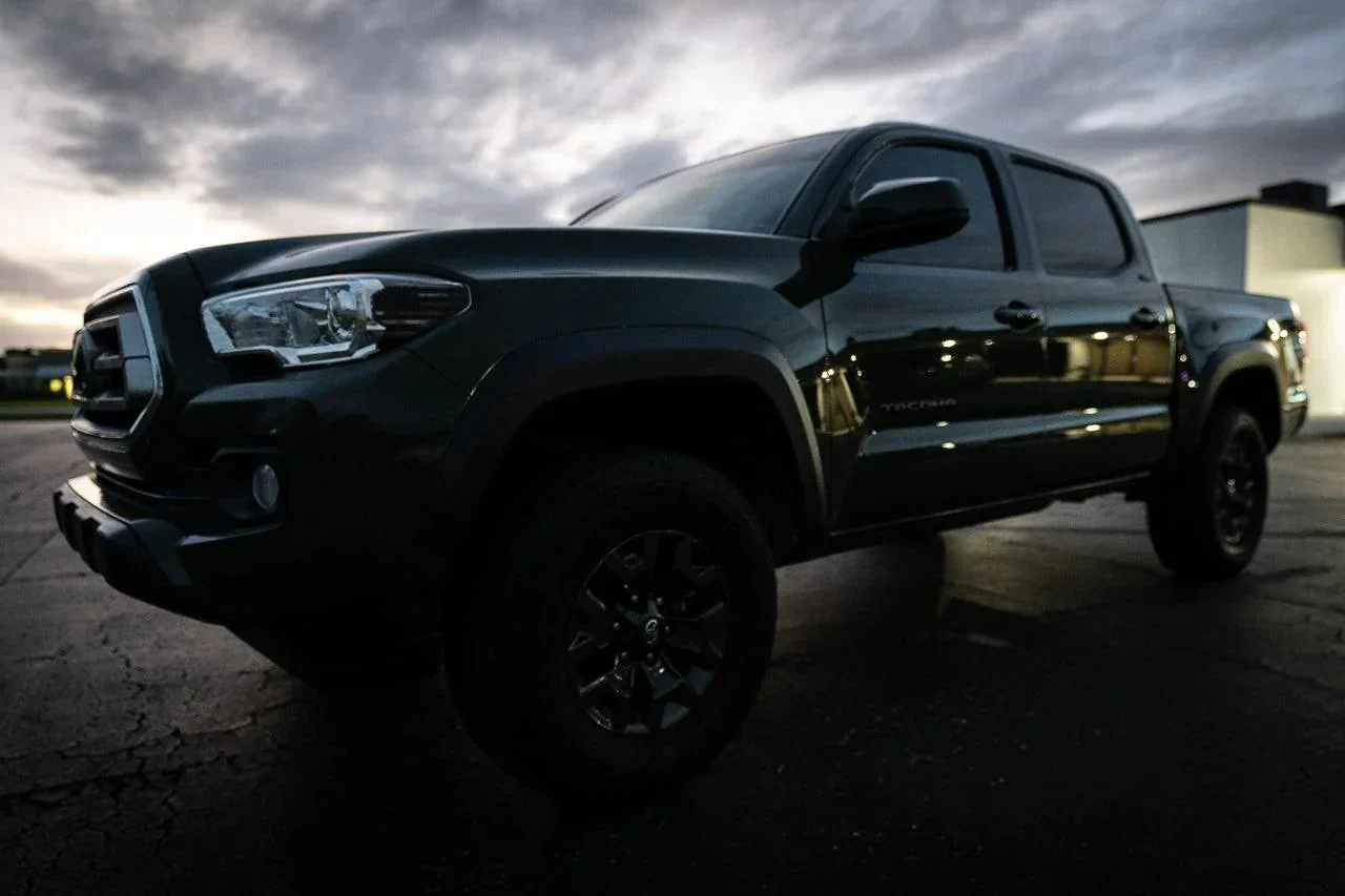 Distressed American Flag Halogen Headlight Front Sidemarker Overlays for Tacoma (2016-2023) - Image 4
