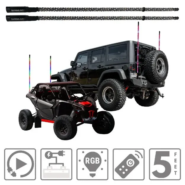Extreme LED RGB Whip Light (Set of 2) - Image 3