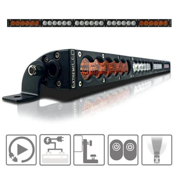 Extreme LED X6S Slim Amber/White LED Light Bar & Harness - Image 10