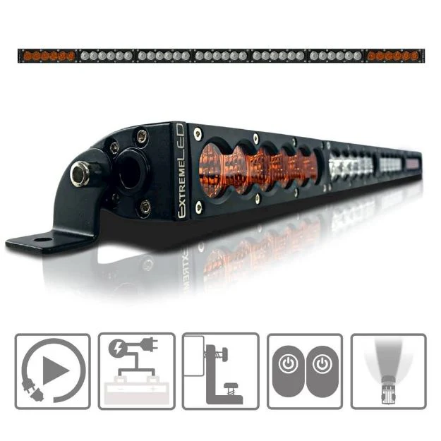 Extreme LED X6S Slim Amber/White LED Light Bar & Harness - Image 12