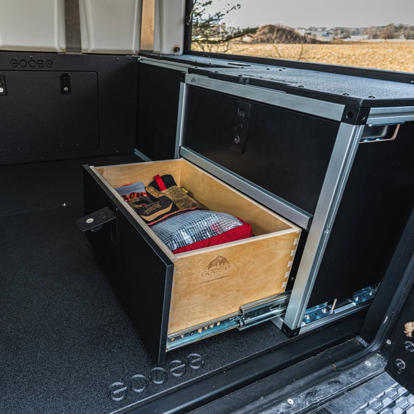 Goose Gear Alu-Cab Canopy Camper V2 for Tacoma Rear Double Drawer Module 6' Bed (2005-2023) - Image 2