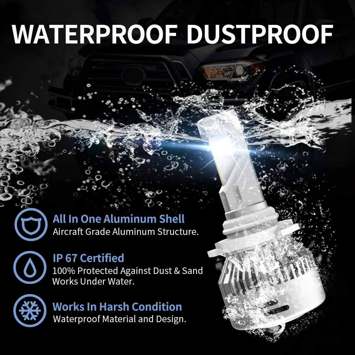 Lasfit LA Plus Series 9005 HB3 LED bulbs 60W 6000LM 6000K Amplified Flux Beam | 2 Bulbs - Image 13