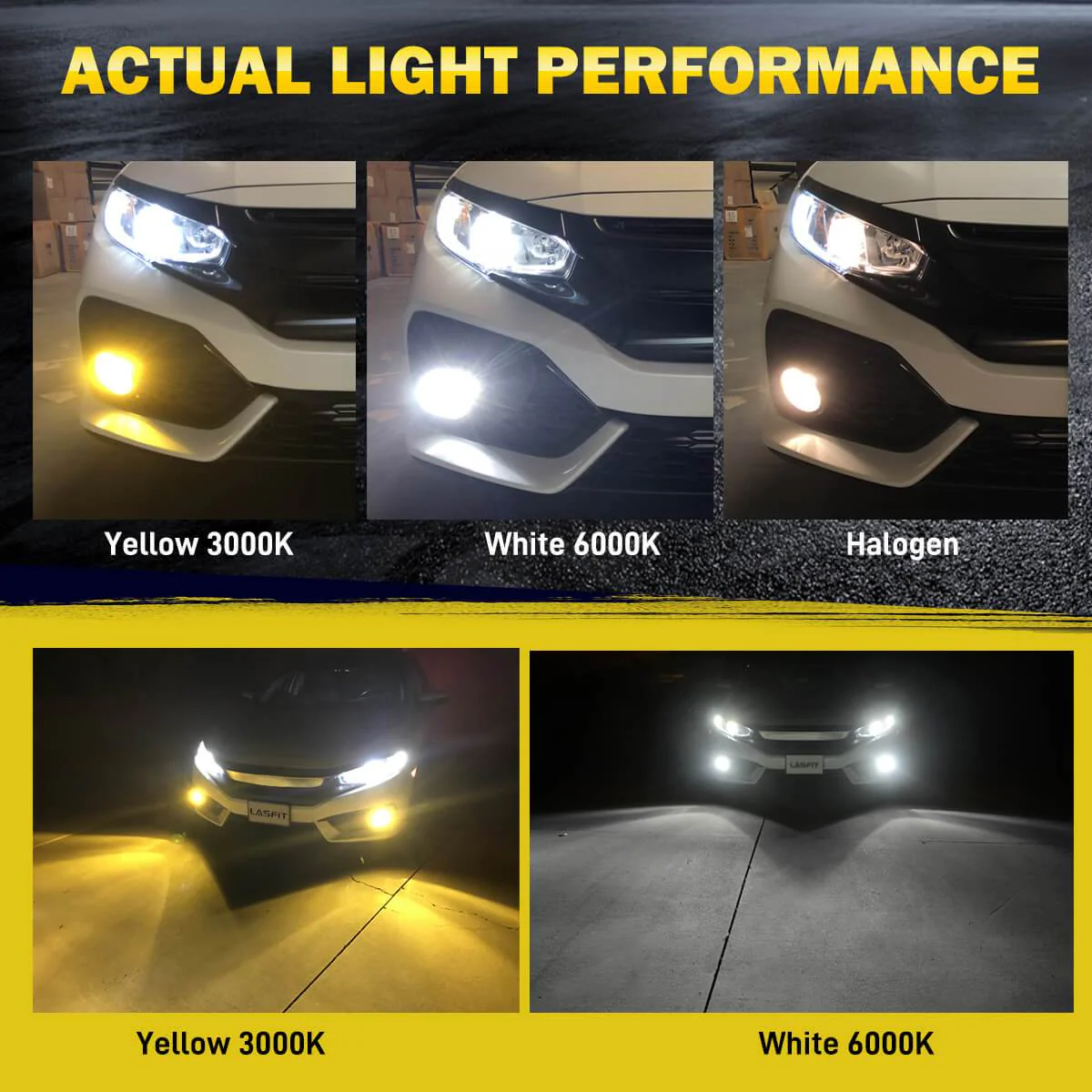 Lasfit LD Plus Switchback H8 H11 H16 LED Fog Light Bulbs Flip Chip 60W 2 Modes | 2 Bulbs - Image 8