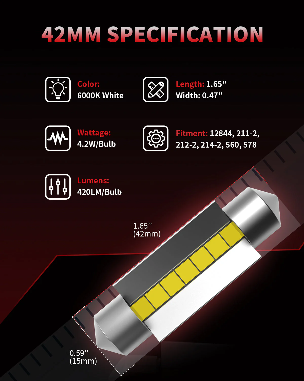 Lasfit LED Bulb Upgrade Kit for Toyota Tacoma (2001-2015) - Image 44