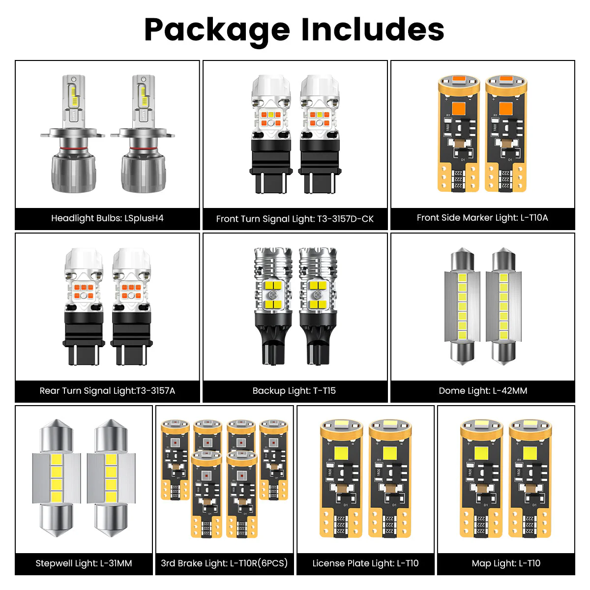 Lasfit LED Bulb Upgrade Kit for Toyota Tacoma (2001-2015) - Image 8