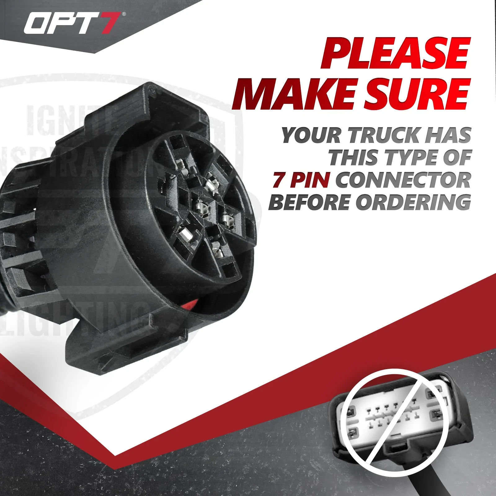 OPT7 Redline Dual 7-Pin Splitter w/Reverse Wire to 43 Inches 4-Pin Extension Adapter Harness - Image 5