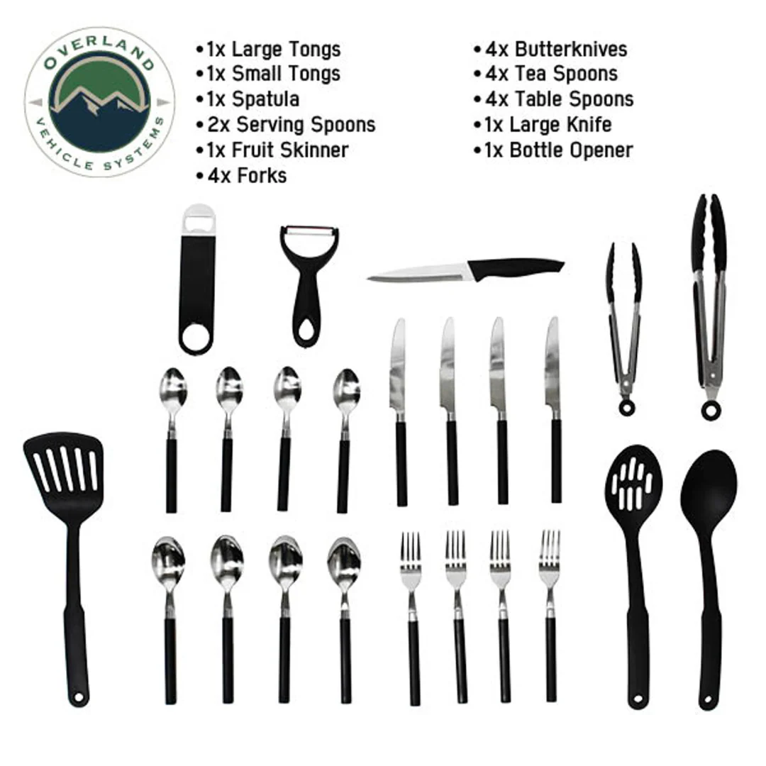 OVS Overland Kitchen Kit - 24 Piece Cooking and Utensil Kit, Hanging Carrying Case - Image 5