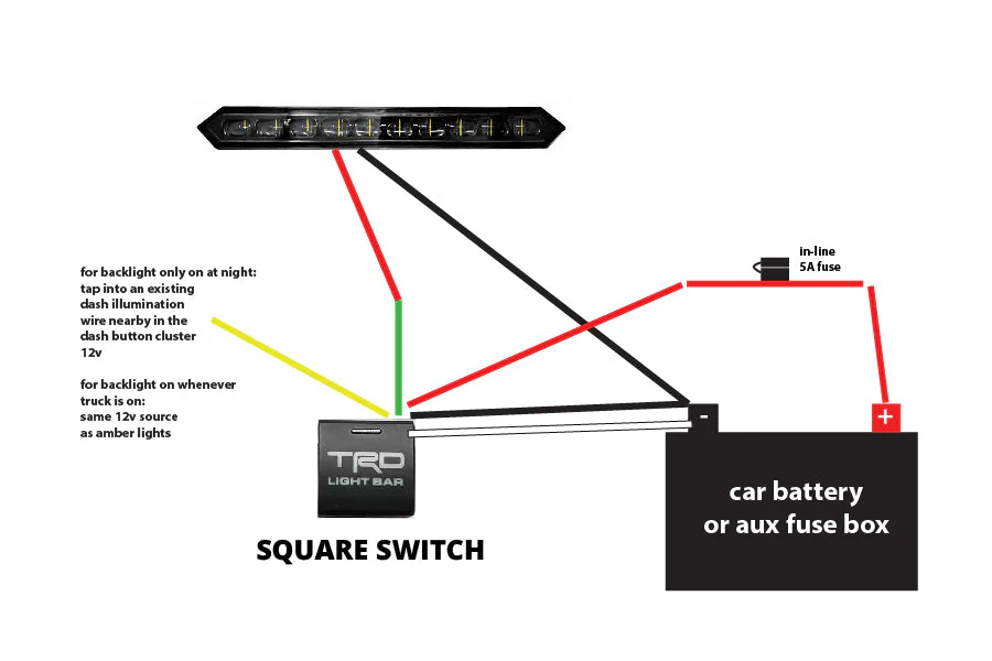 Rave Off-Road OEM Style Square "Grille Light" Dash Switch - Image 6
