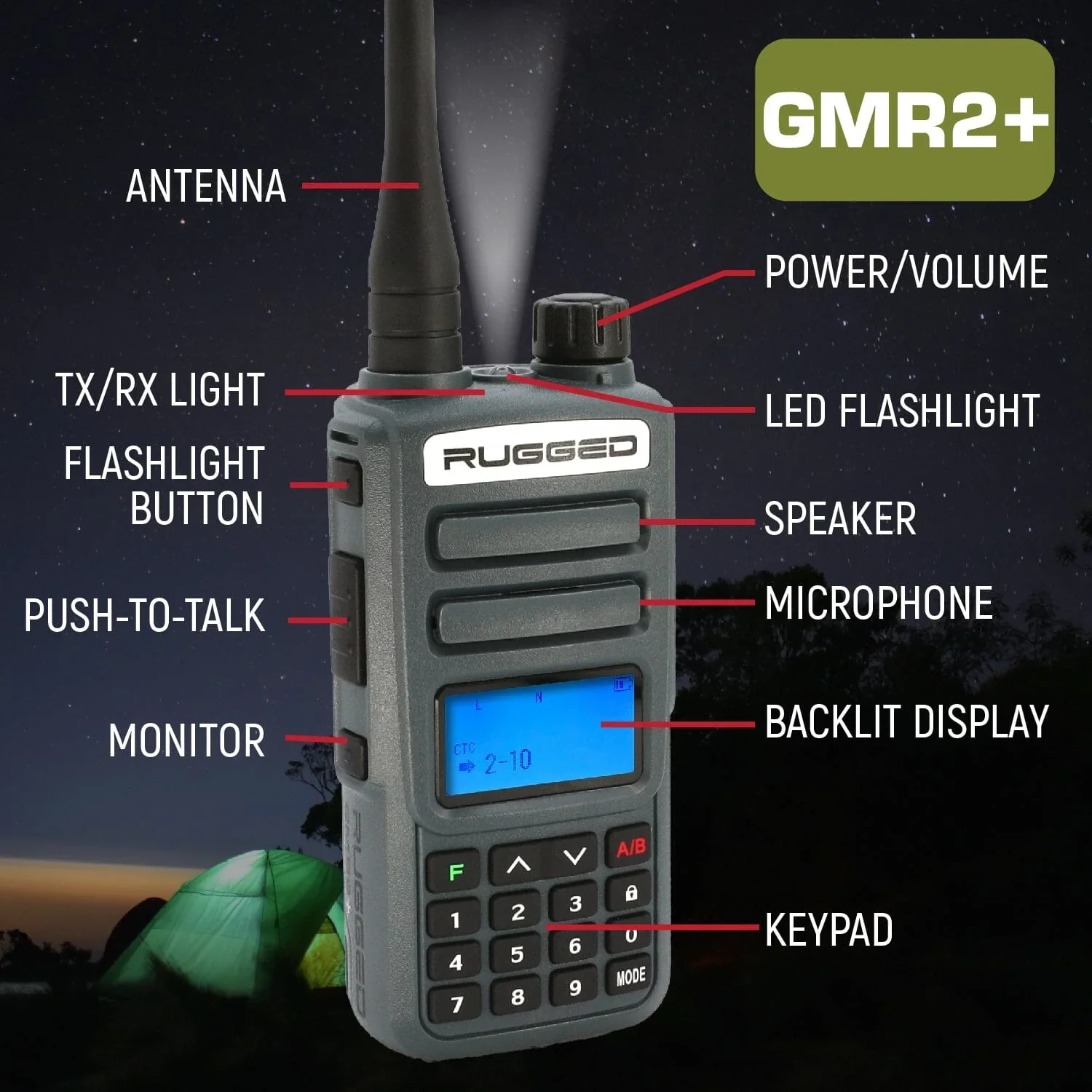 Rugged GMR2 Plus GMRS/FRS Two Way Handheld Radios (2-Pack) - Image 12