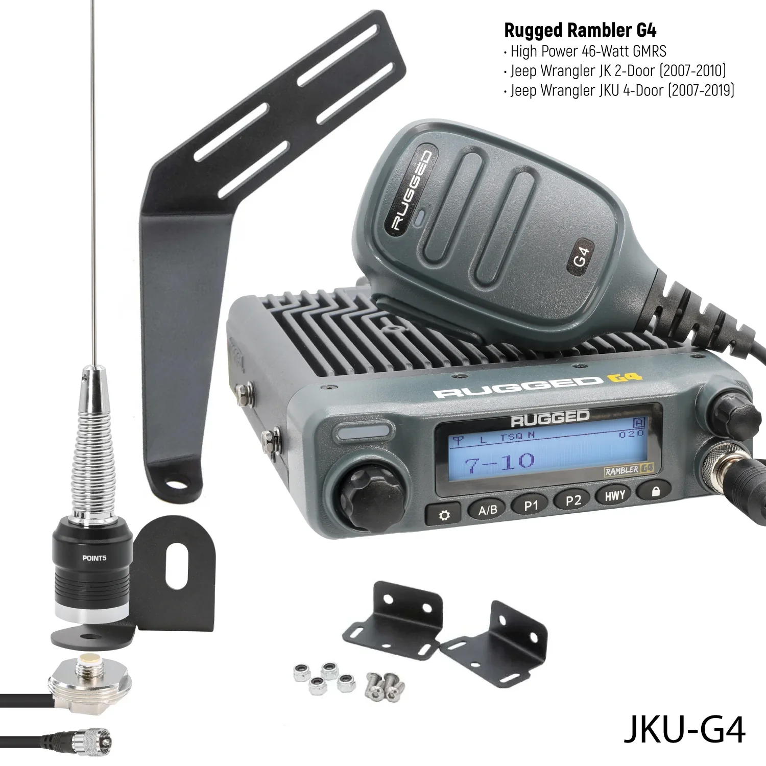 Rugged Two-Way GMRS Mobile Radio Kit for Jeep Wrangler Jeep Wrangler TJ, LJ, and JK - Image 10