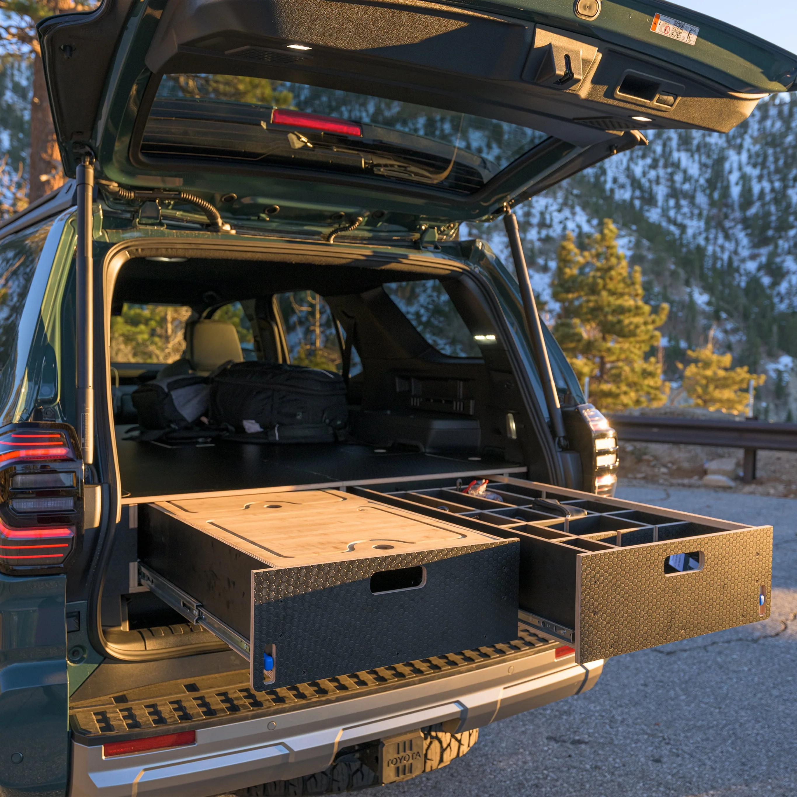 Solid Wood Worx Dual Drawer Storage System PreCut Kit for Toyota 4Runner (2025-2026)