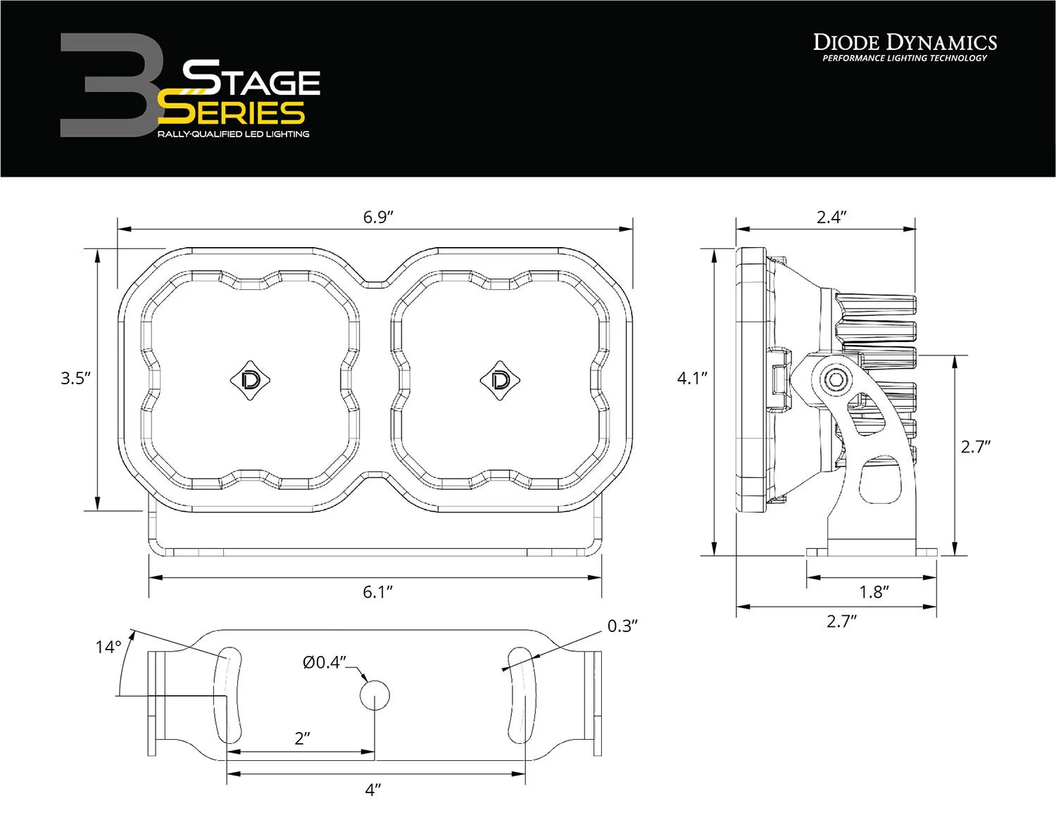 Diode Dynamics SS3 Dual-Pod Bracket Kit - Image 5