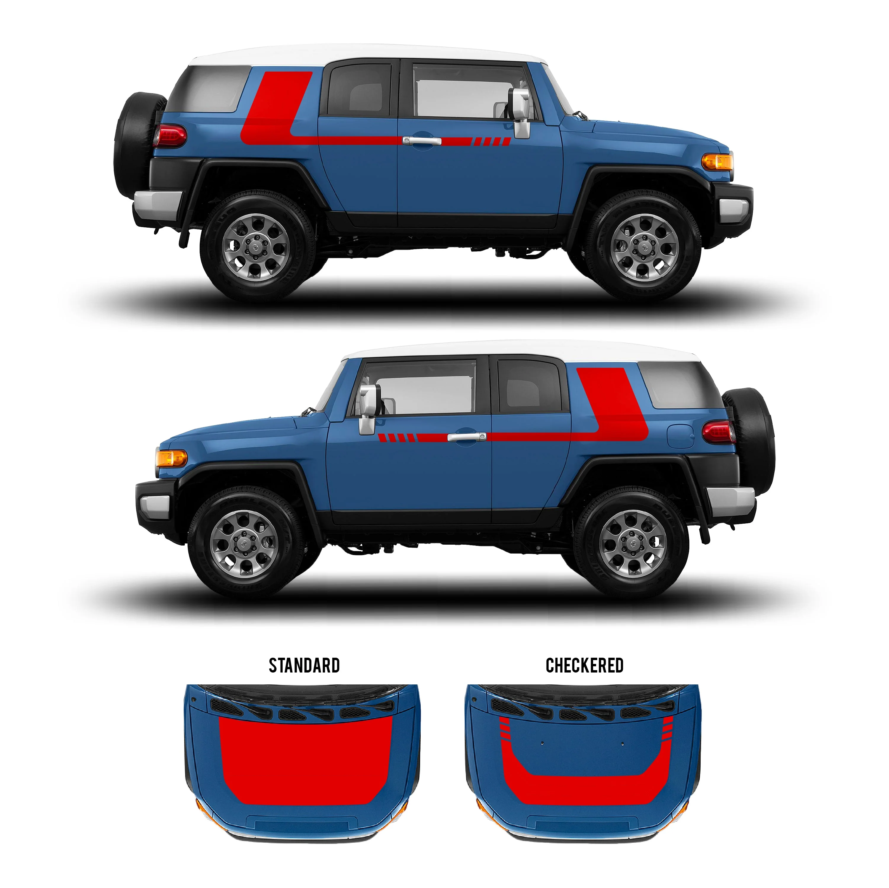 Taco Vinyl Checkered Stripe Kit for  FJ Cruiser (2007-2014) - Image 19