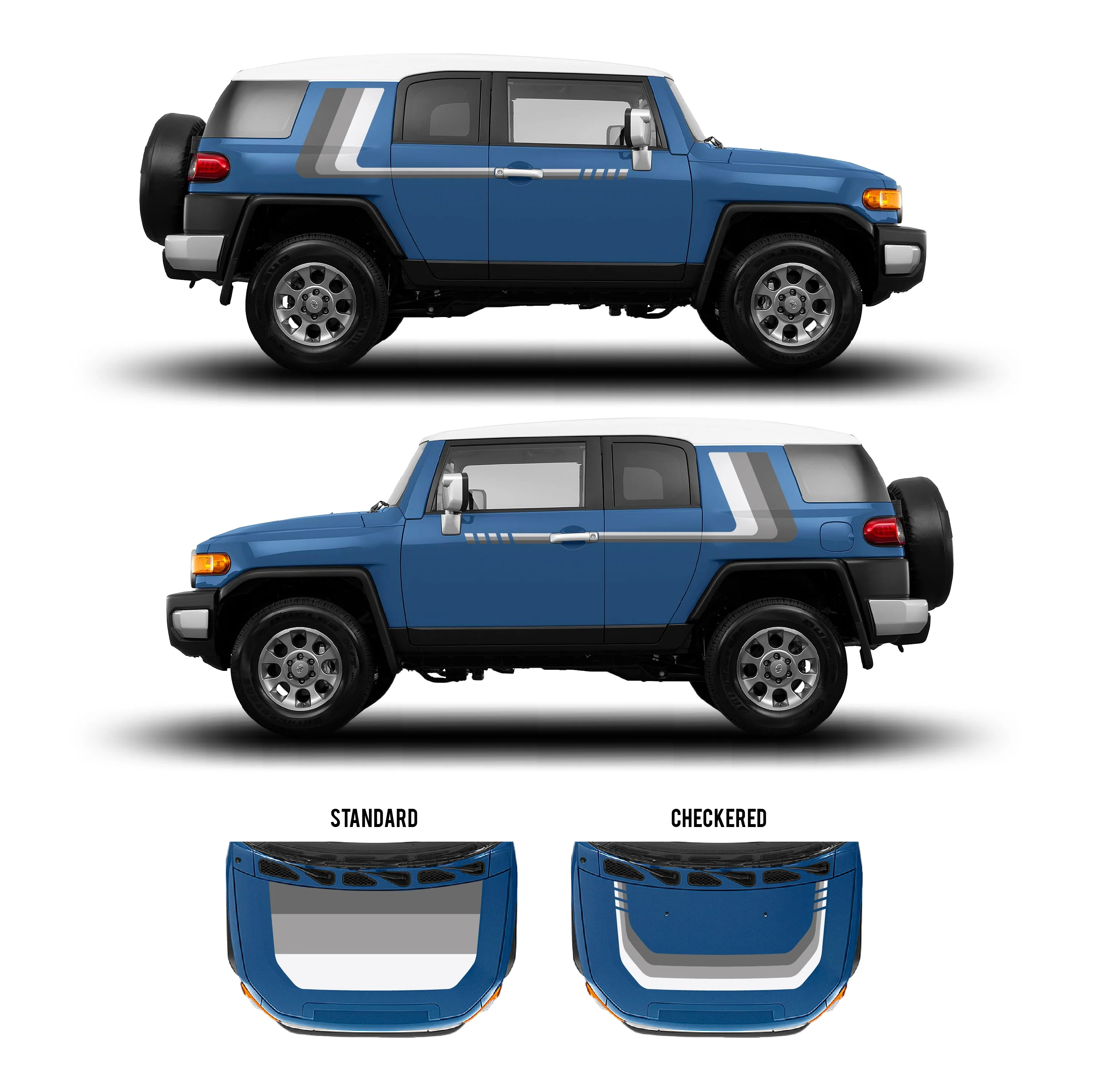 Taco Vinyl Checkered Stripe Kit for  FJ Cruiser (2007-2014) - Image 25