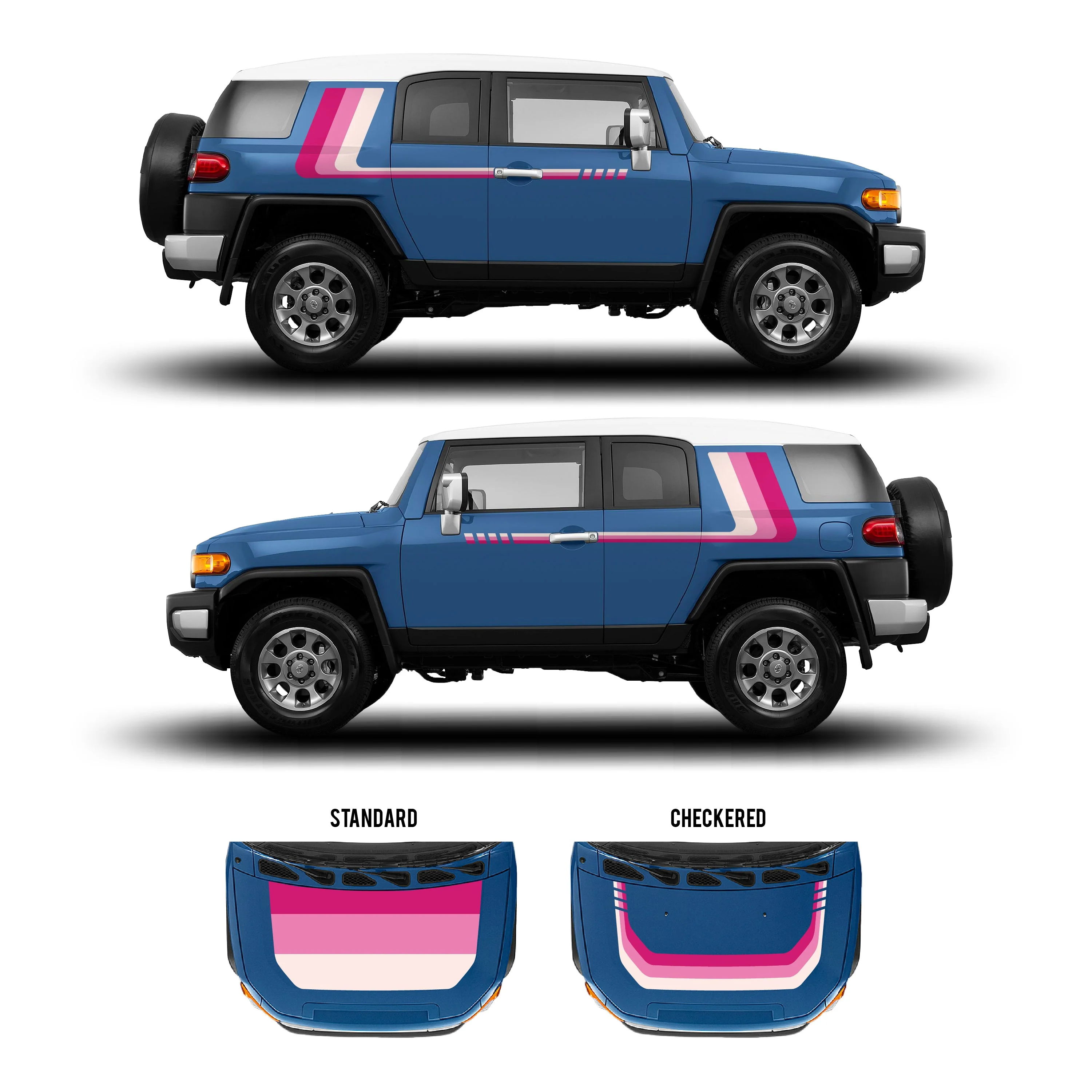 Taco Vinyl Checkered Stripe Kit for  FJ Cruiser (2007-2014) - Image 46