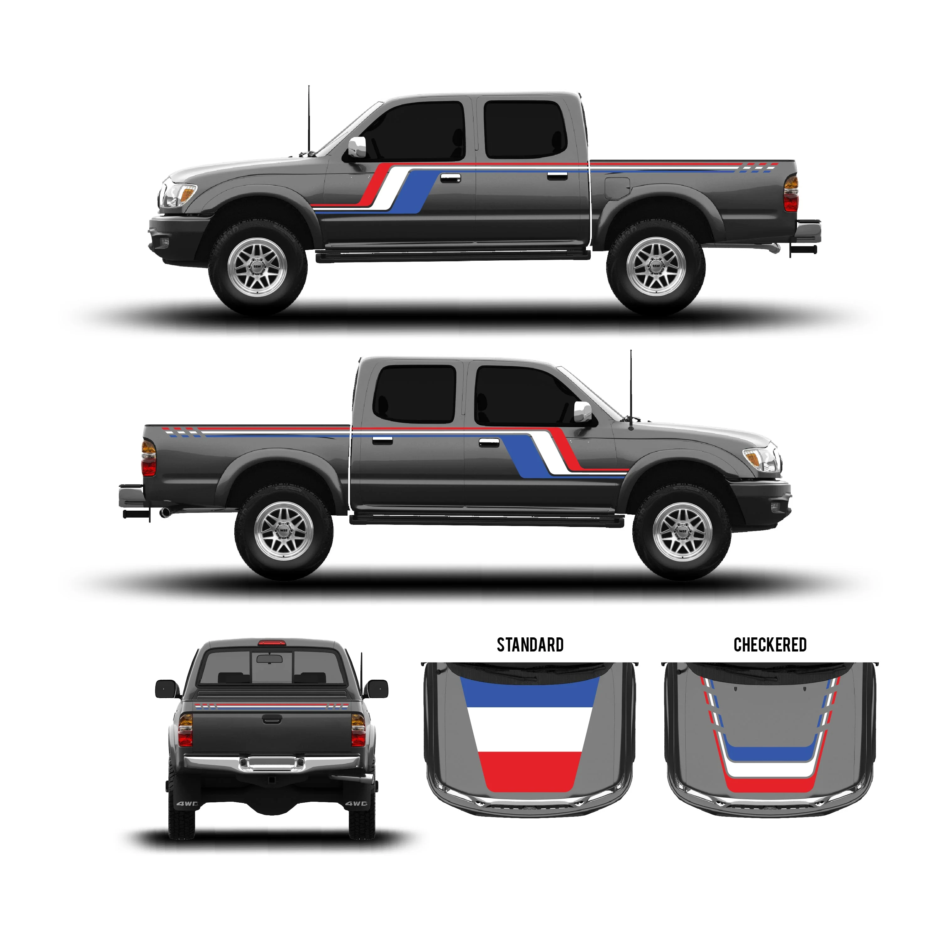 Taco Vinyl Checkered Stripe Kit for Tacoma (2001-2004) - Image 15