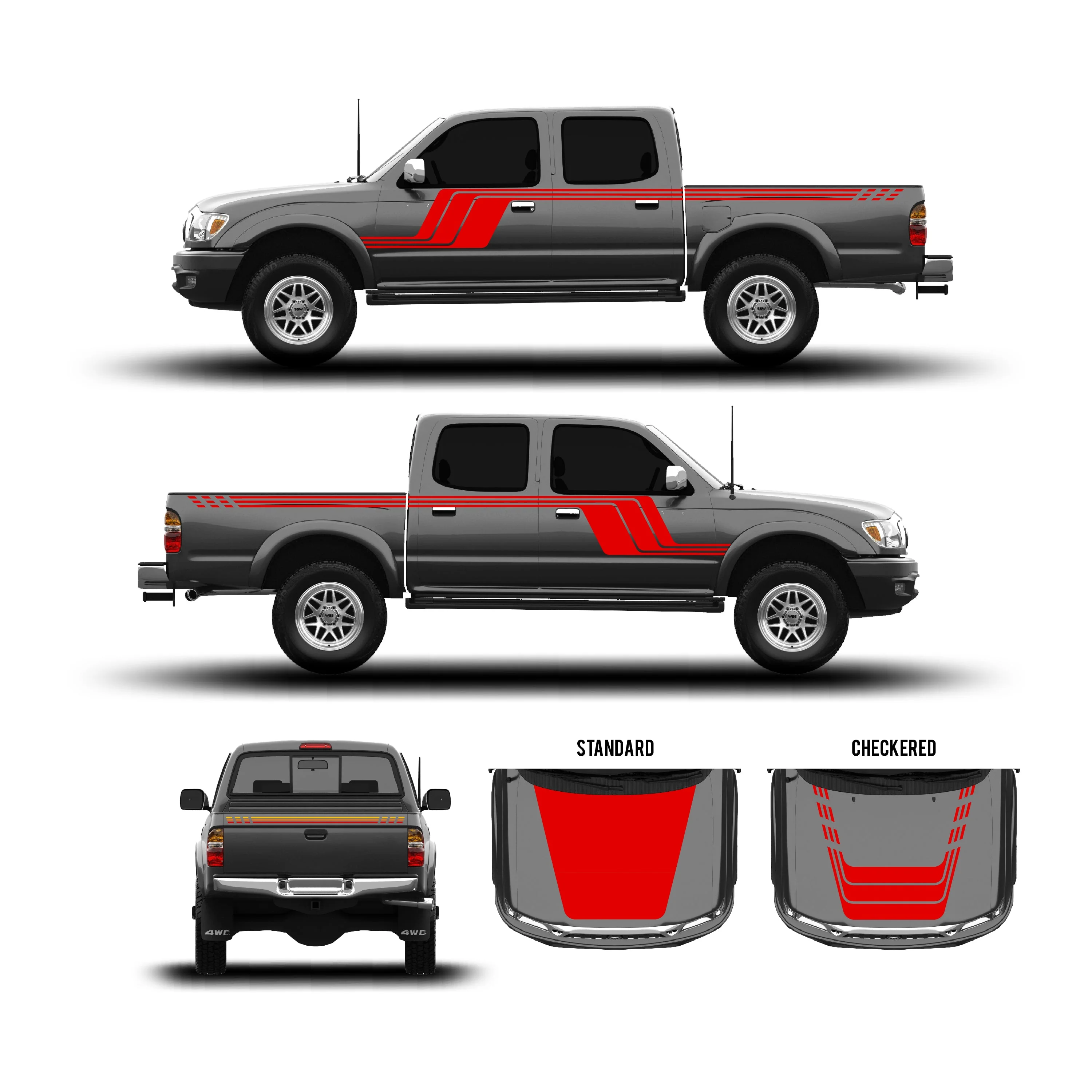 Taco Vinyl Checkered Stripe Kit for Tacoma (2001-2004) - Image 21
