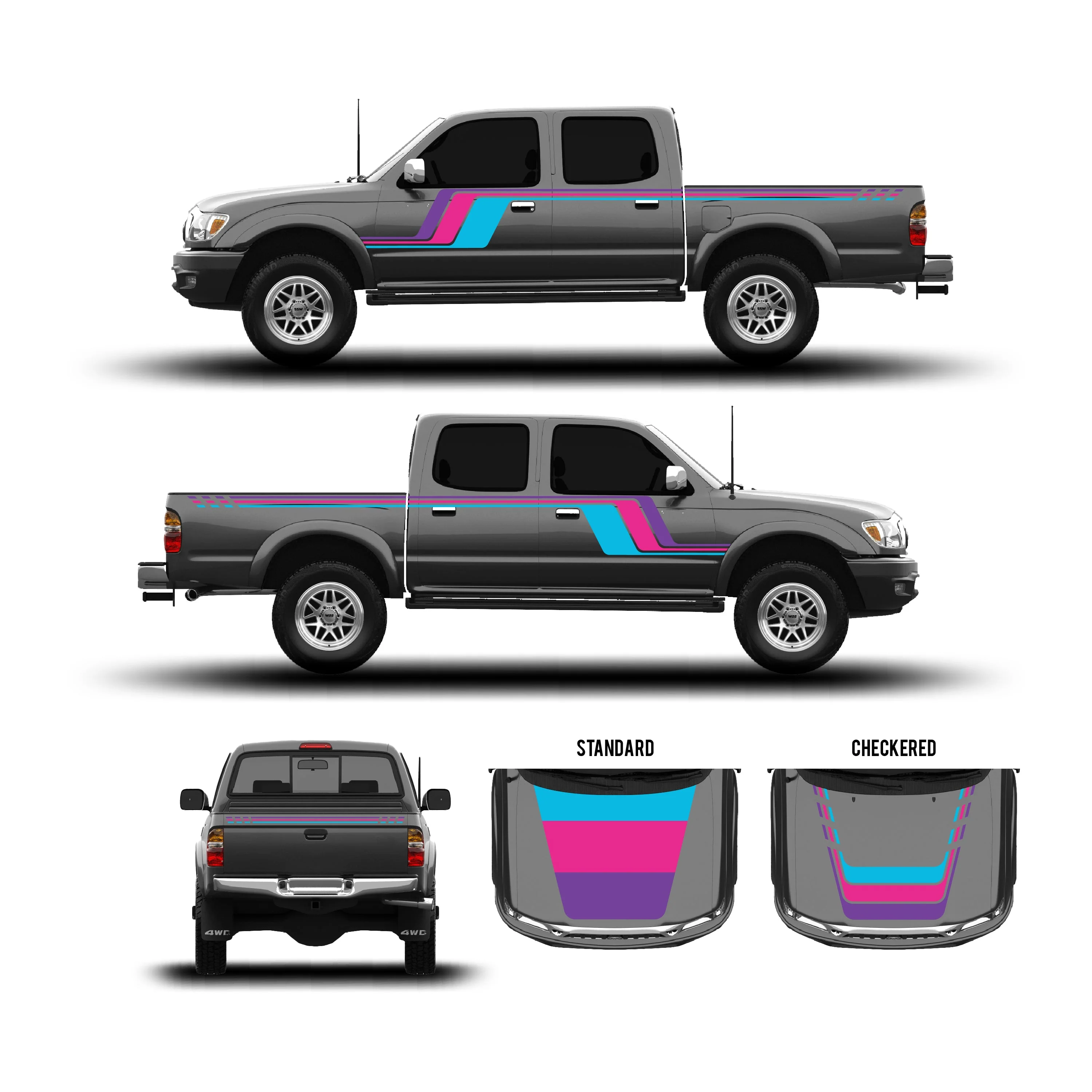 Taco Vinyl Checkered Stripe Kit for Tacoma (2001-2004) - Image 25