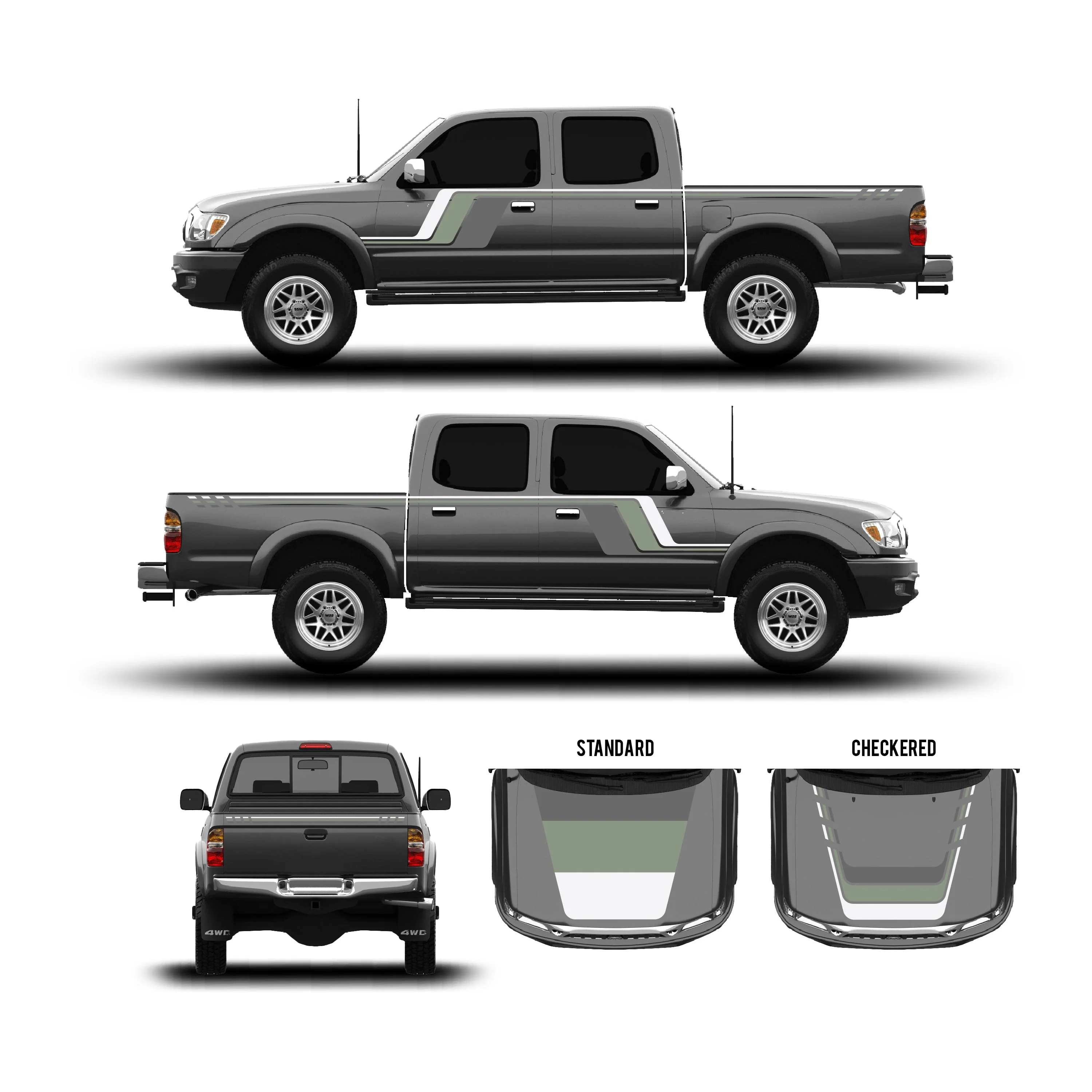 Taco Vinyl Checkered Stripe Kit for Tacoma (2001-2004) - Image 46