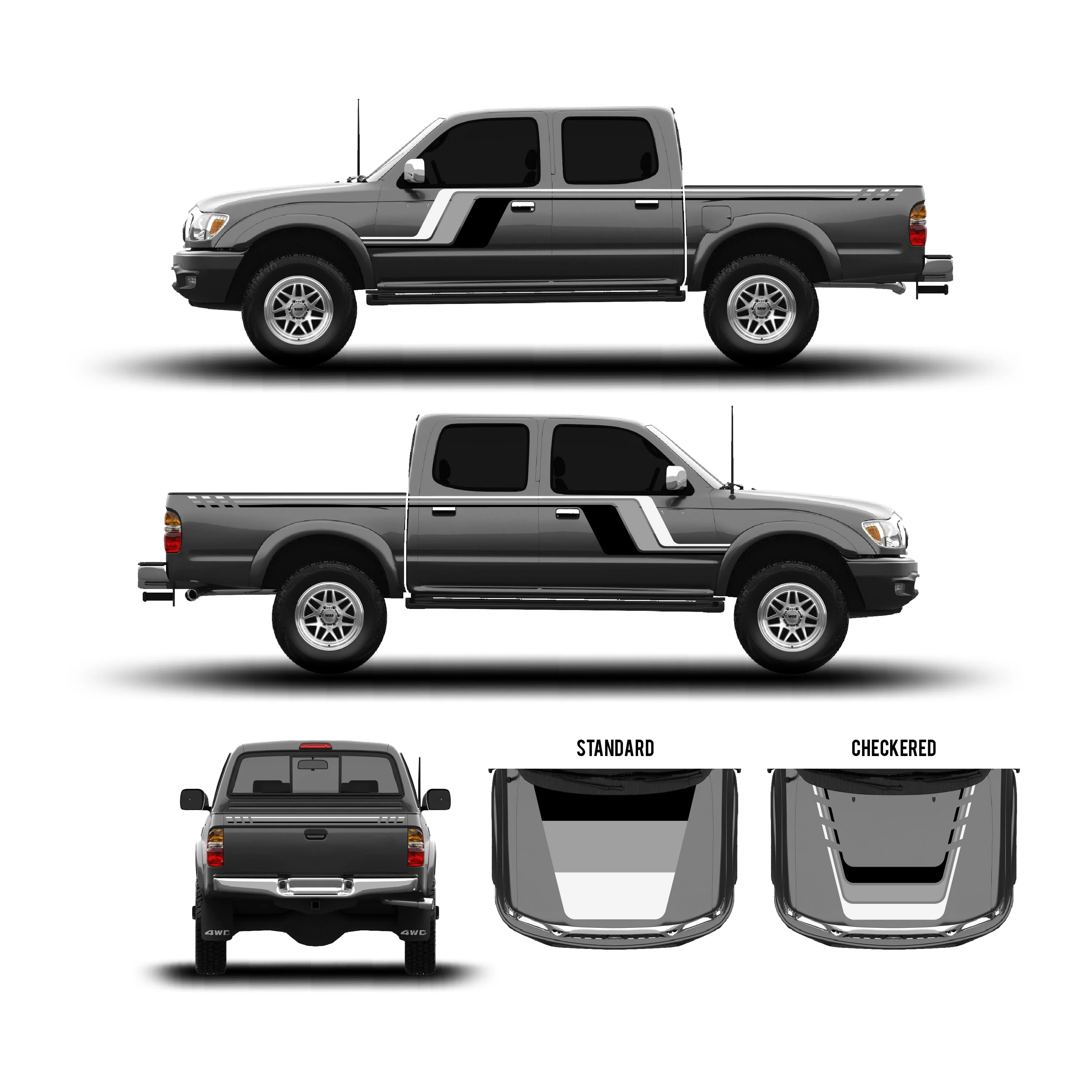 Taco Vinyl Checkered Stripe Kit for Tacoma (2001-2004) - Image 55