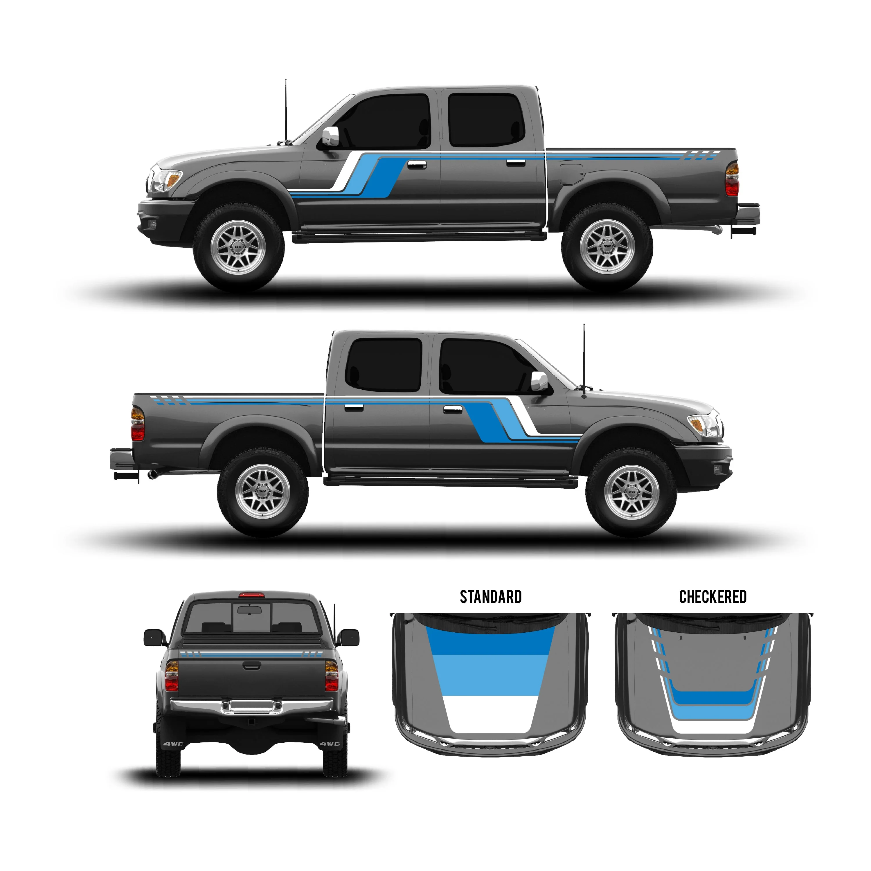 Taco Vinyl Checkered Stripe Kit for Tacoma (2001-2004) - Image 8