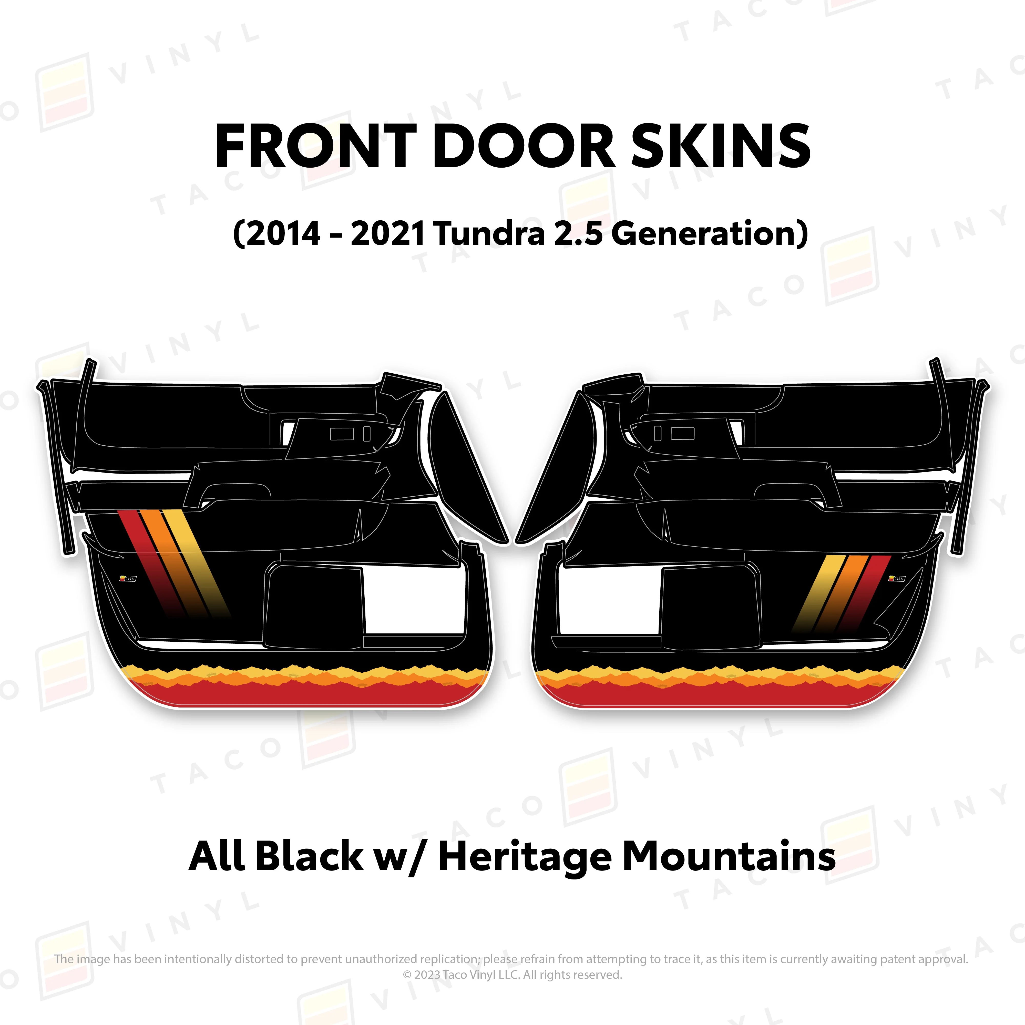 Taco Vinyl Door Skins for Tundra (2014-2021) - Image 16