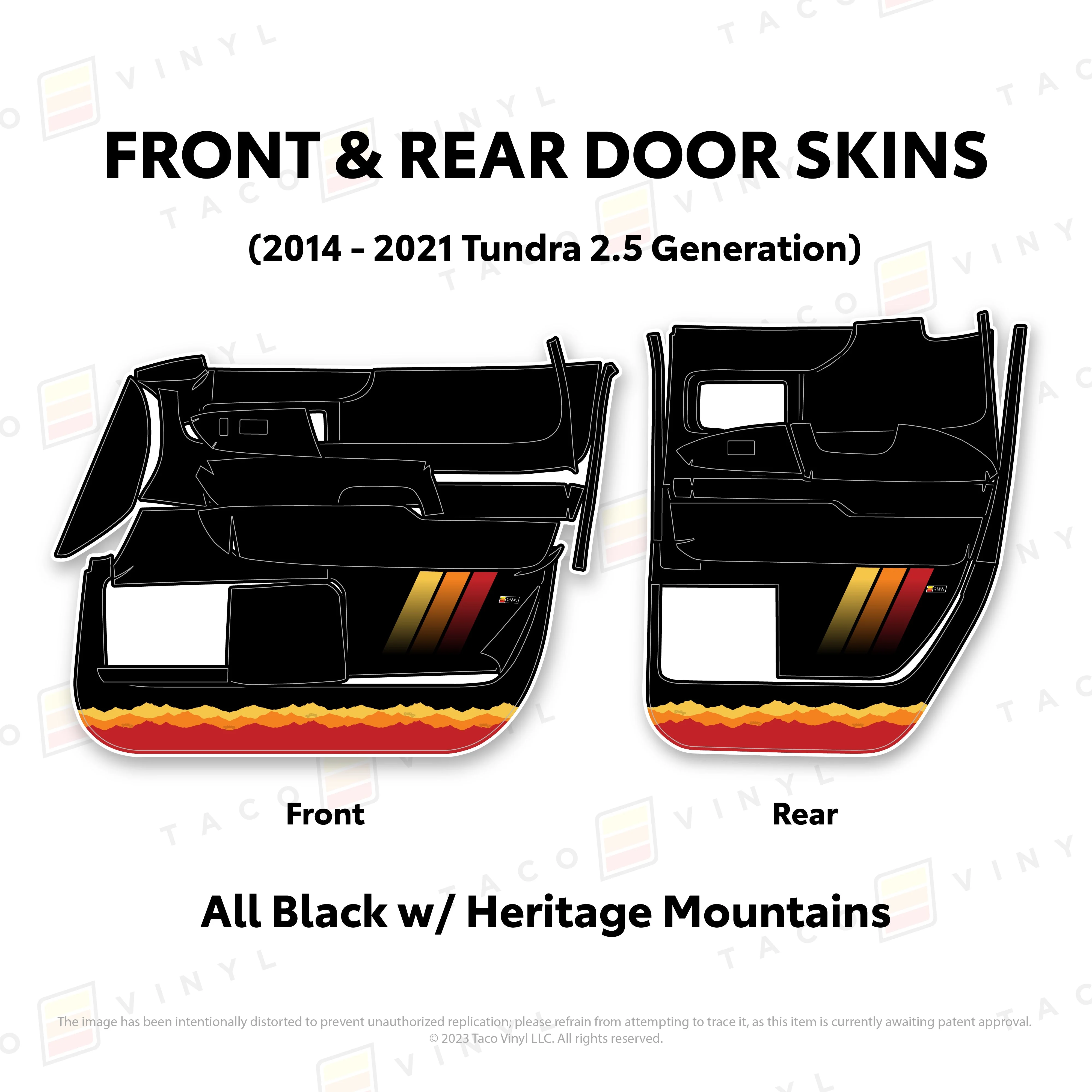 Taco Vinyl Door Skins for Tundra (2014-2021) - Image 33