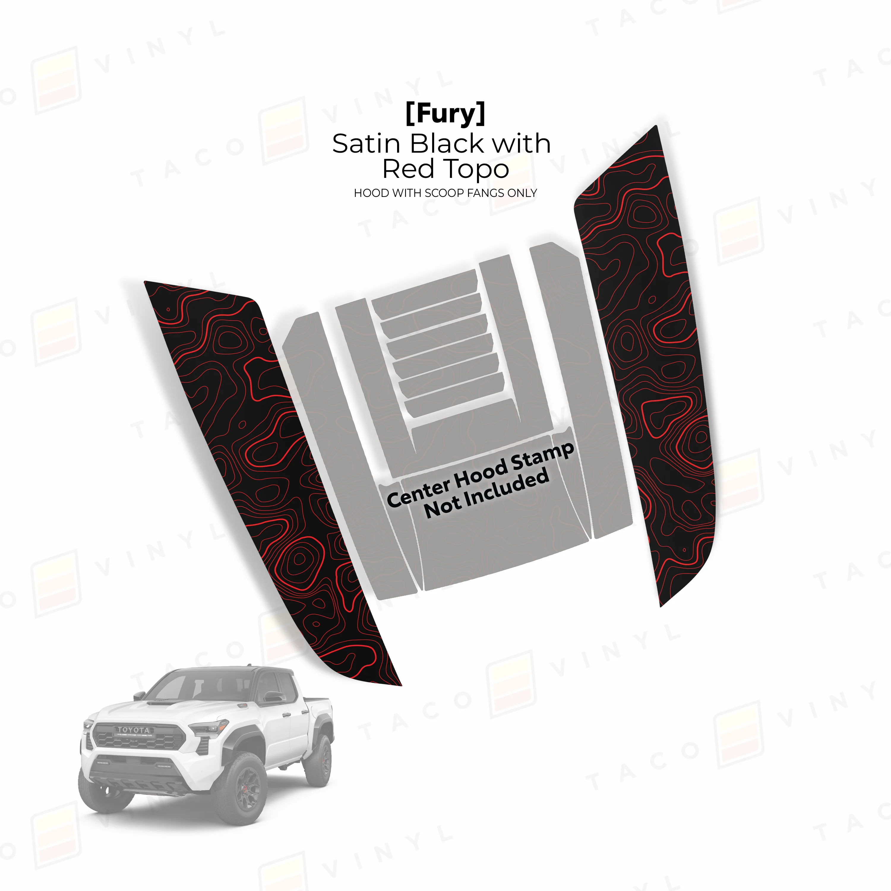 Taco Vinyl Fury Hood Stamp Fangs for Tacoma (2024-2025) - Image 15