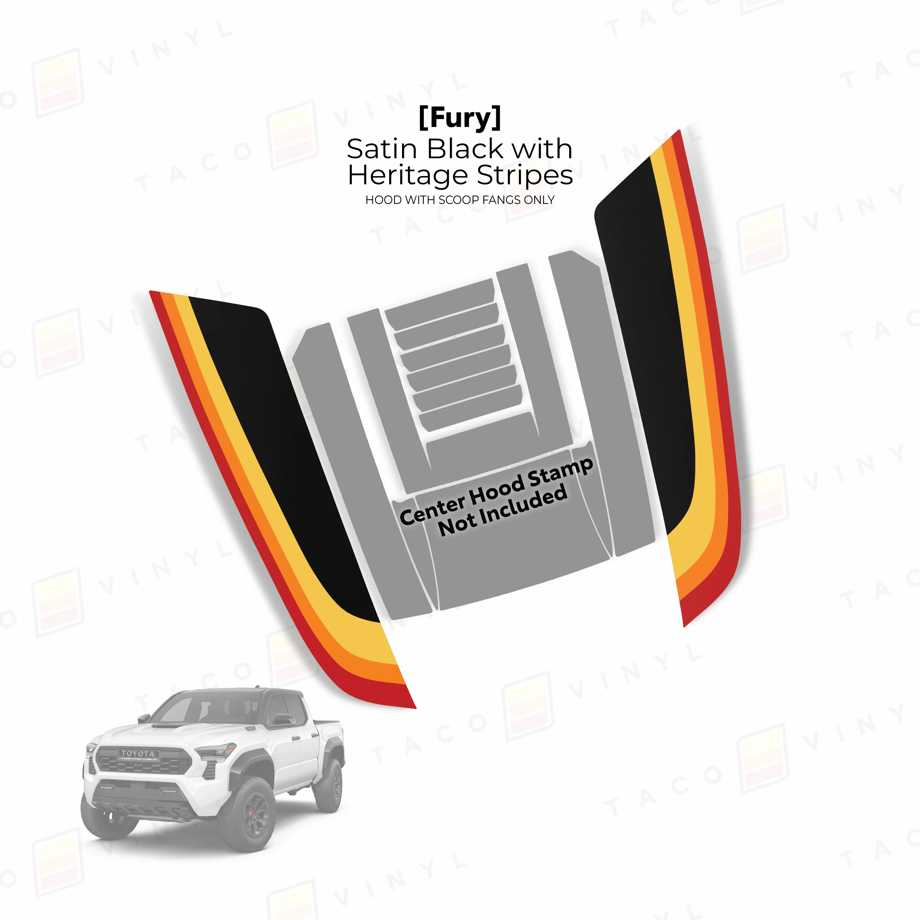 Taco Vinyl Fury Hood Stamp Fangs for Tacoma (2024-2025) - Image 2