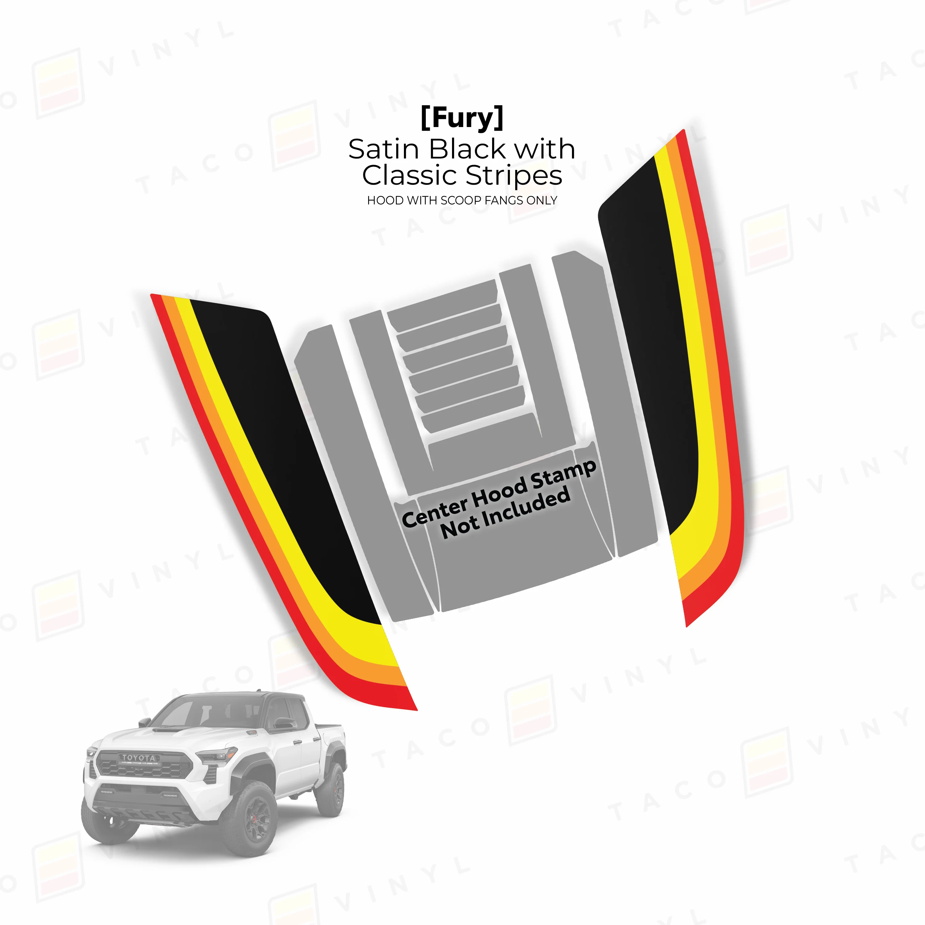 Taco Vinyl Fury Hood Stamp Fangs for Tacoma (2024-2025) - Image 3