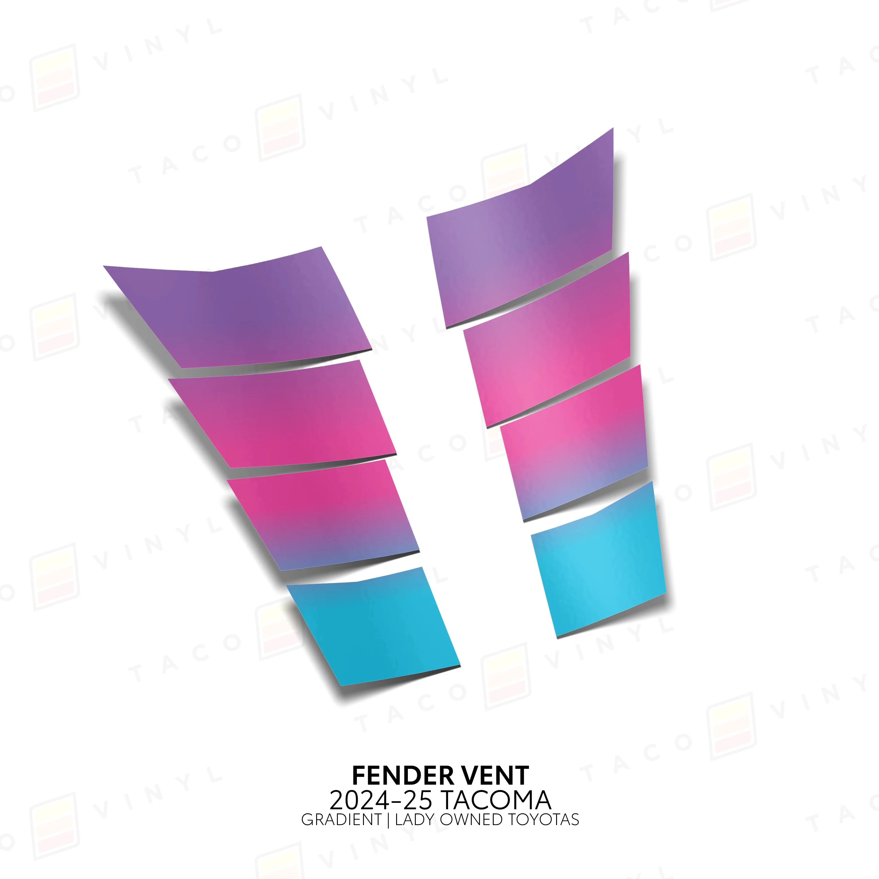 Taco Vinyl Gradient Fender Vent Decal Overlays for Tacoma (2024–2026) - Image 11