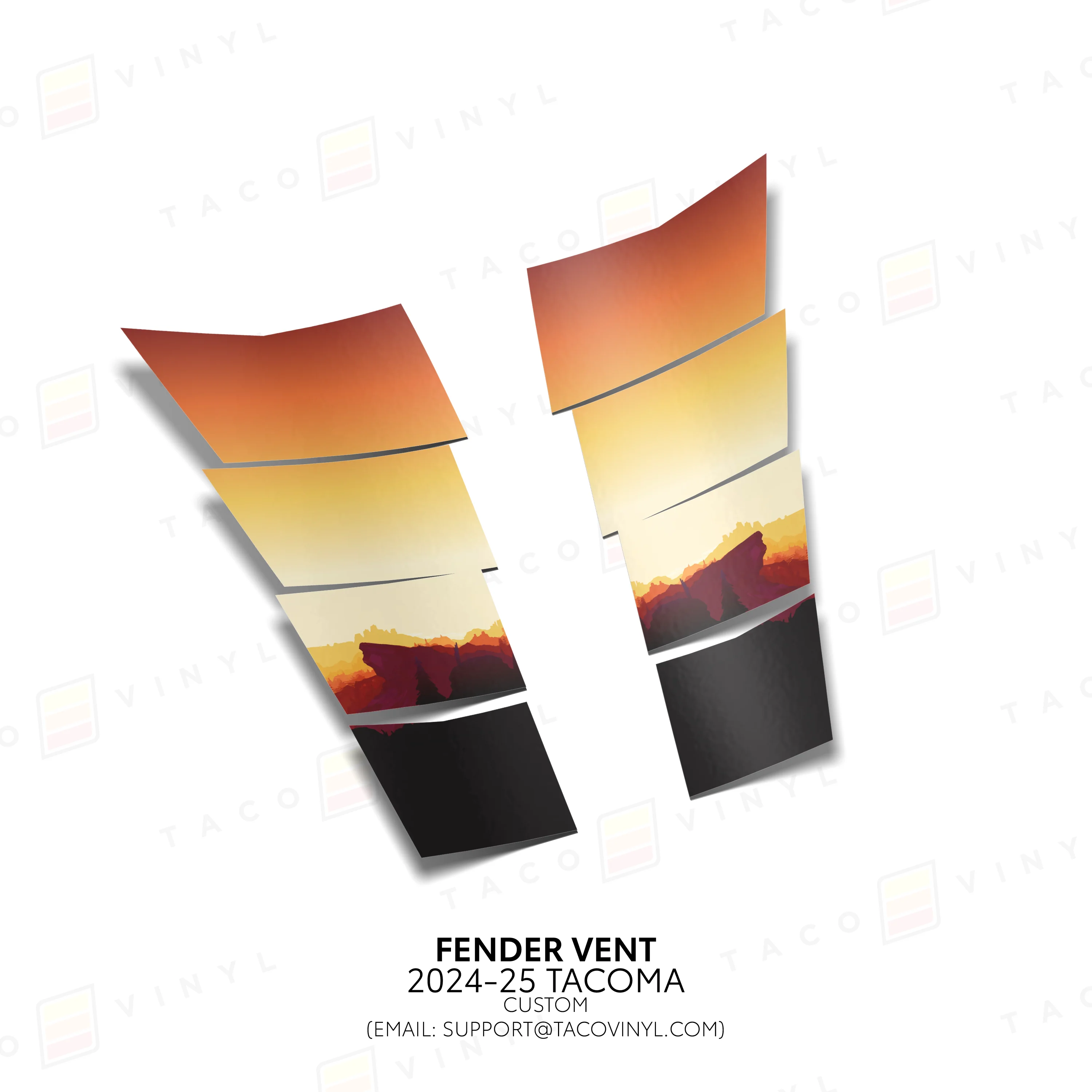 Taco Vinyl Gradient Fender Vent Decal Overlays for Tacoma (2024–2026) - Image 13