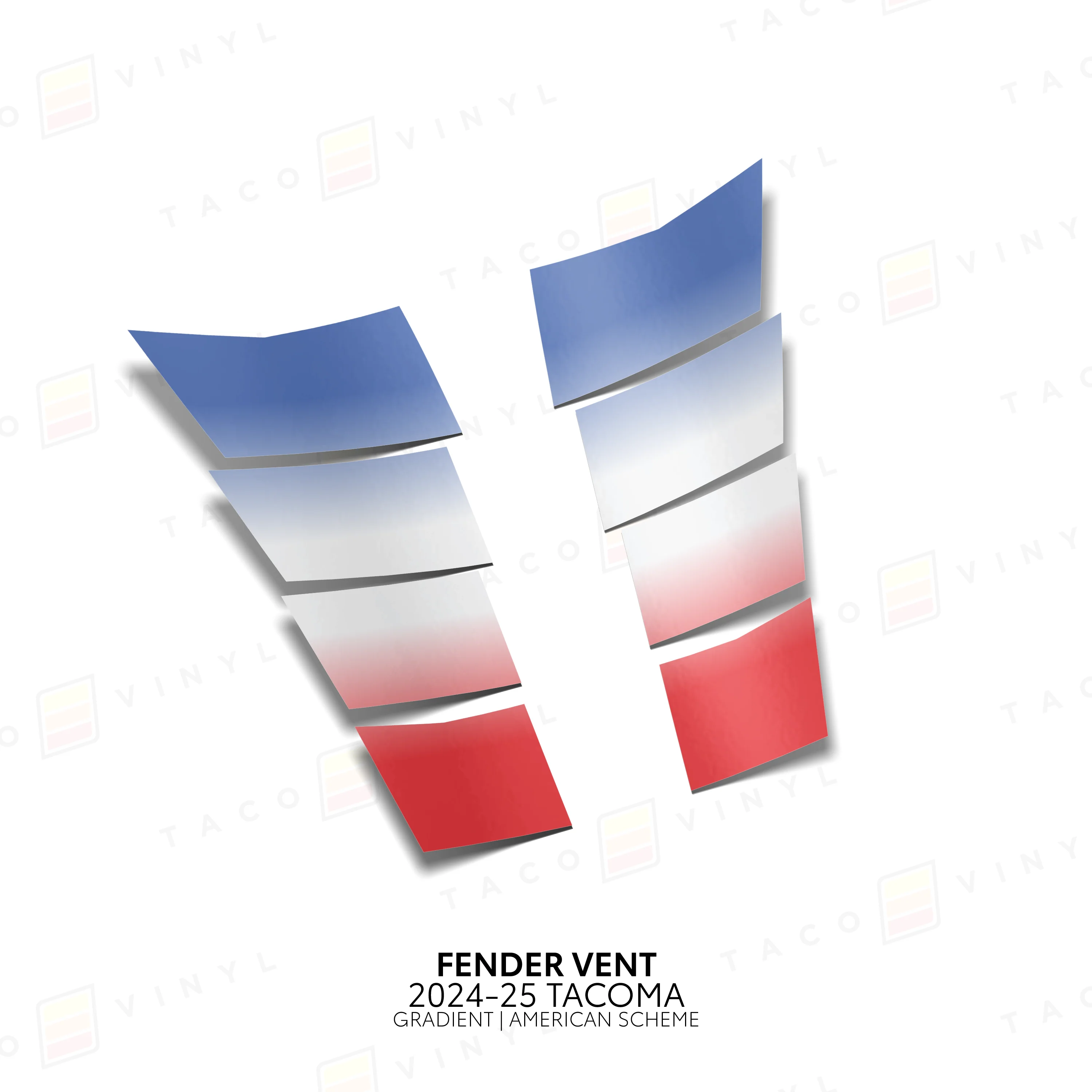 Taco Vinyl Gradient Fender Vent Decal Overlays for Tacoma (2024–2026) - Image 6
