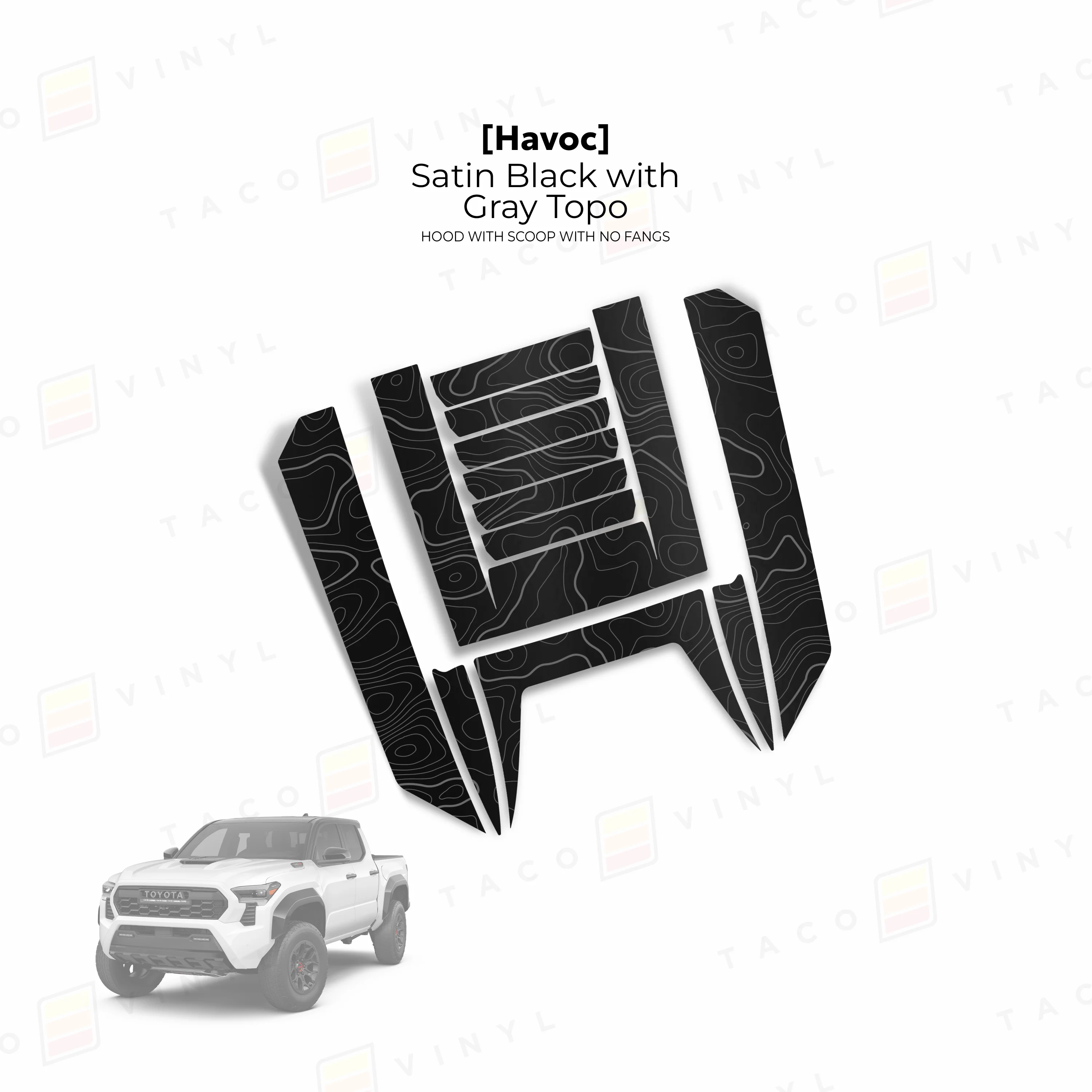 Taco Vinyl Havoc Hood Scoop Stamp with No Fangs for Tacoma (2024-2026) - Image 14