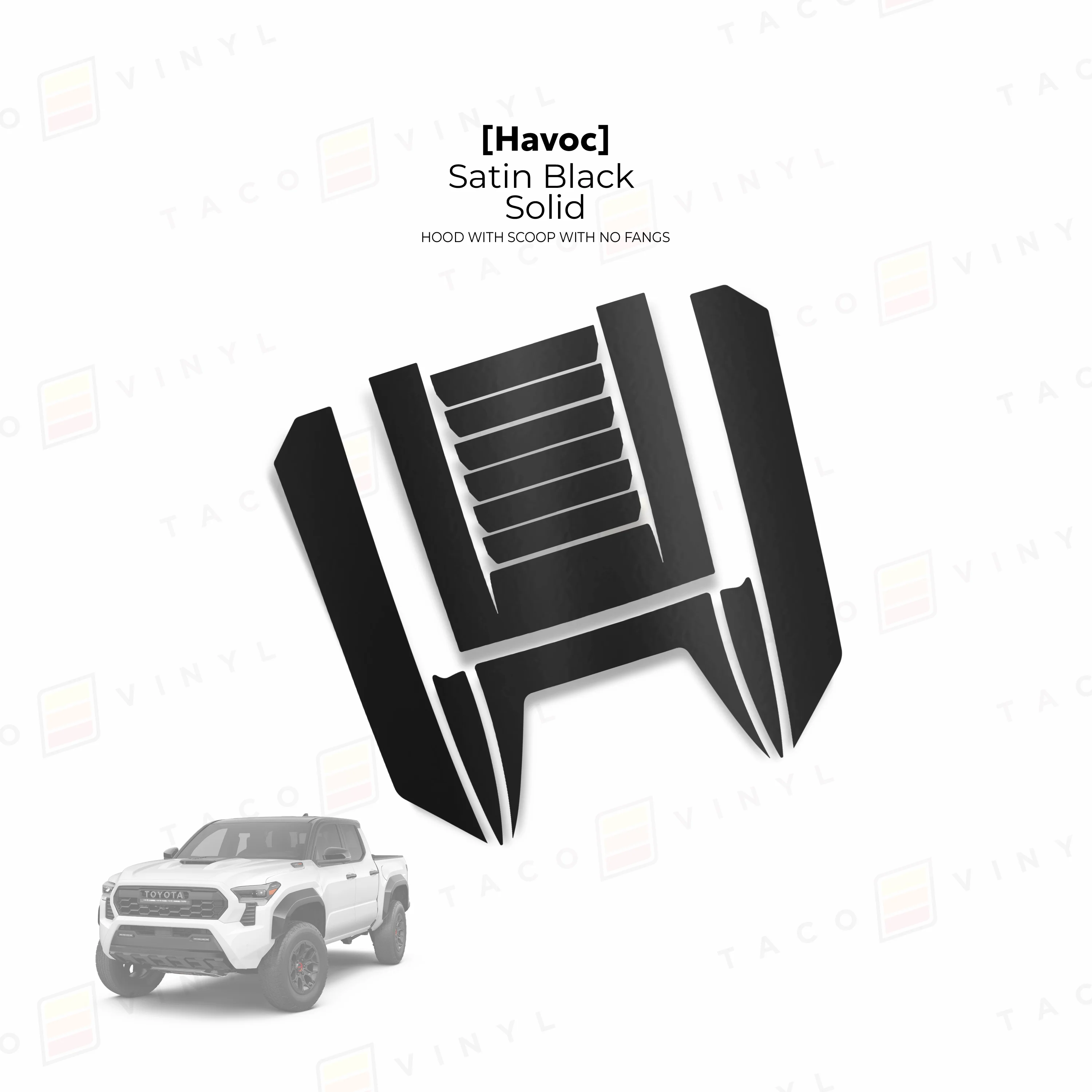Taco Vinyl Havoc Hood Scoop Stamp with No Fangs for Tacoma (2024-2026) - Image 16