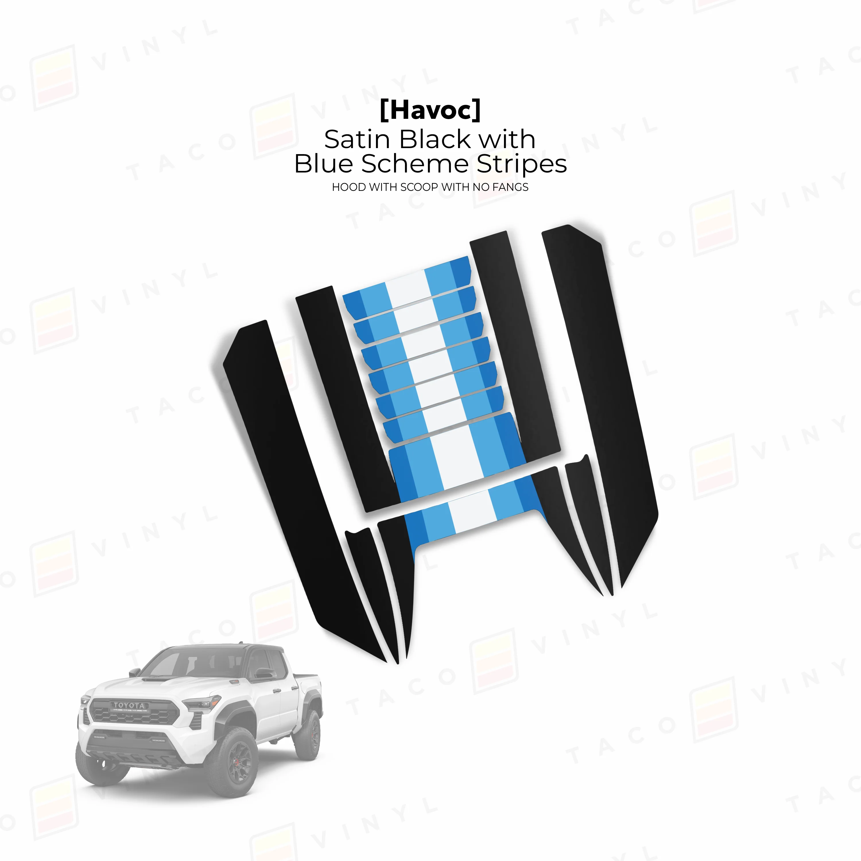 Taco Vinyl Havoc Hood Scoop Stamp with No Fangs for Tacoma (2024-2026) - Image 7