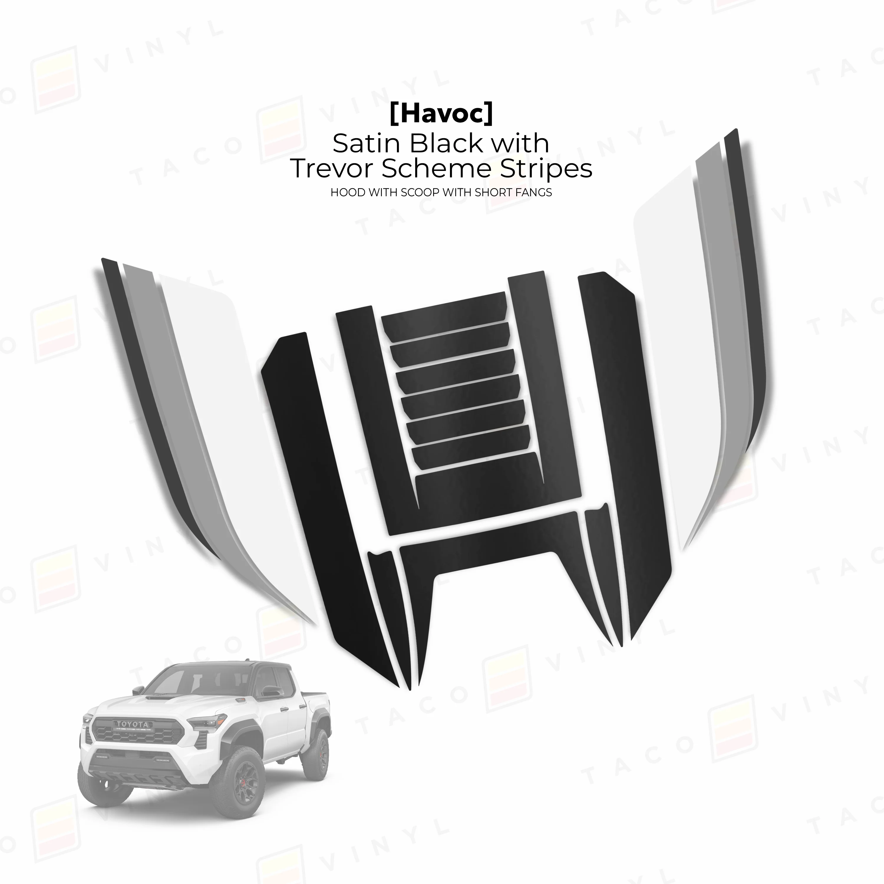 Taco Vinyl Havoc Hood Scoop Stamp with Short Fangs for Tacoma (2024-2025) - Image 10