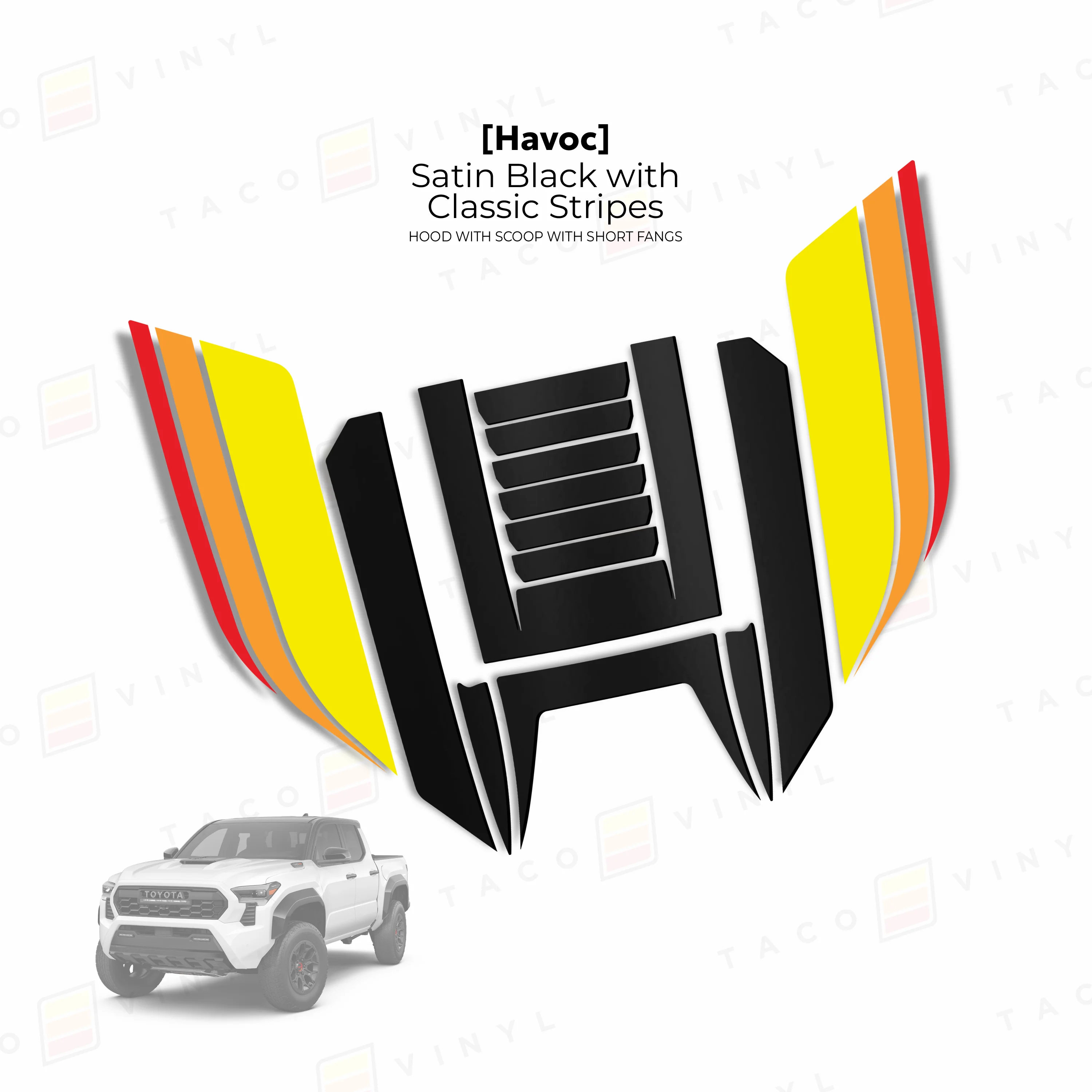 Taco Vinyl Havoc Hood Scoop Stamp with Short Fangs for Tacoma (2024-2025) - Image 3