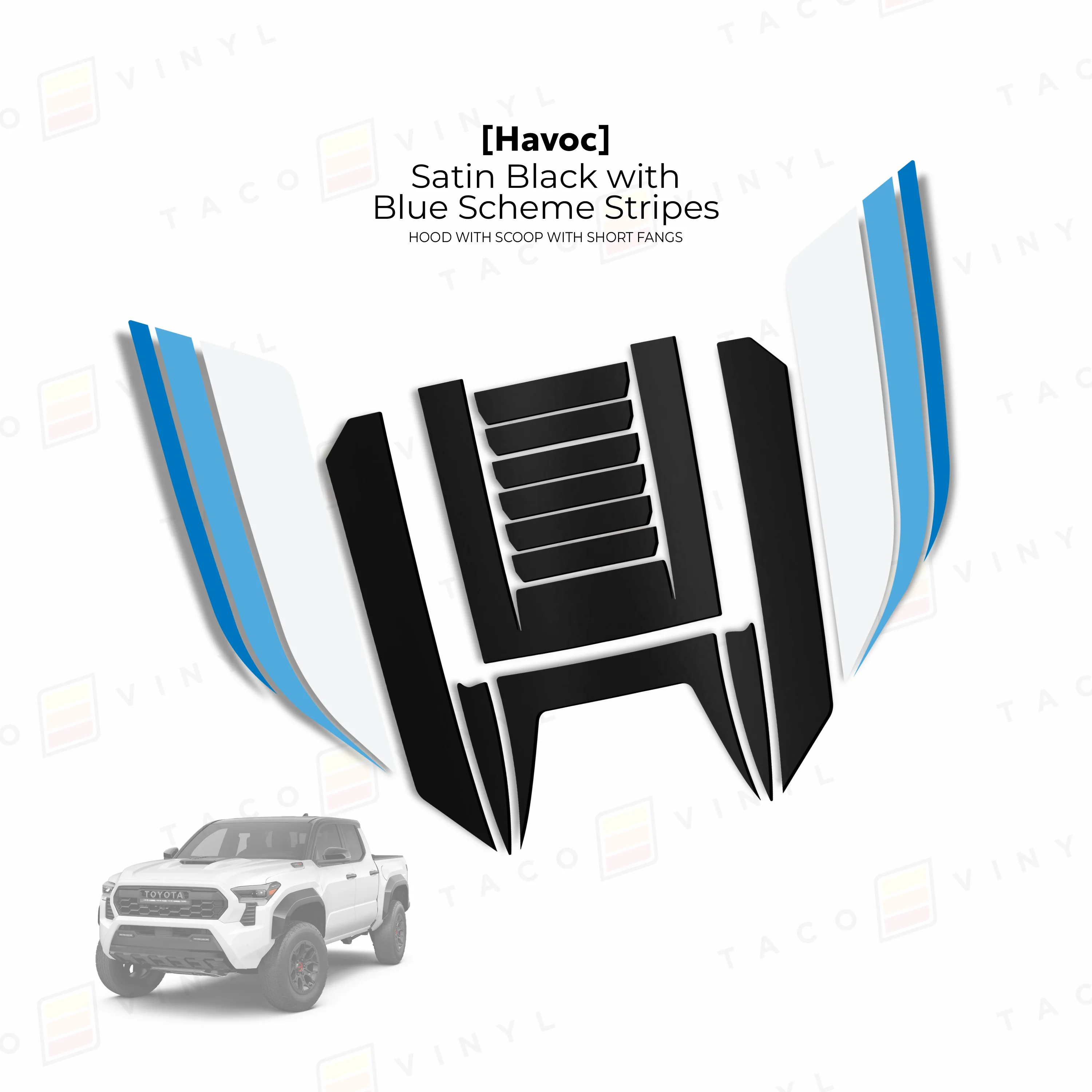 Taco Vinyl Havoc Hood Scoop Stamp with Short Fangs for Tacoma (2024-2025) - Image 7