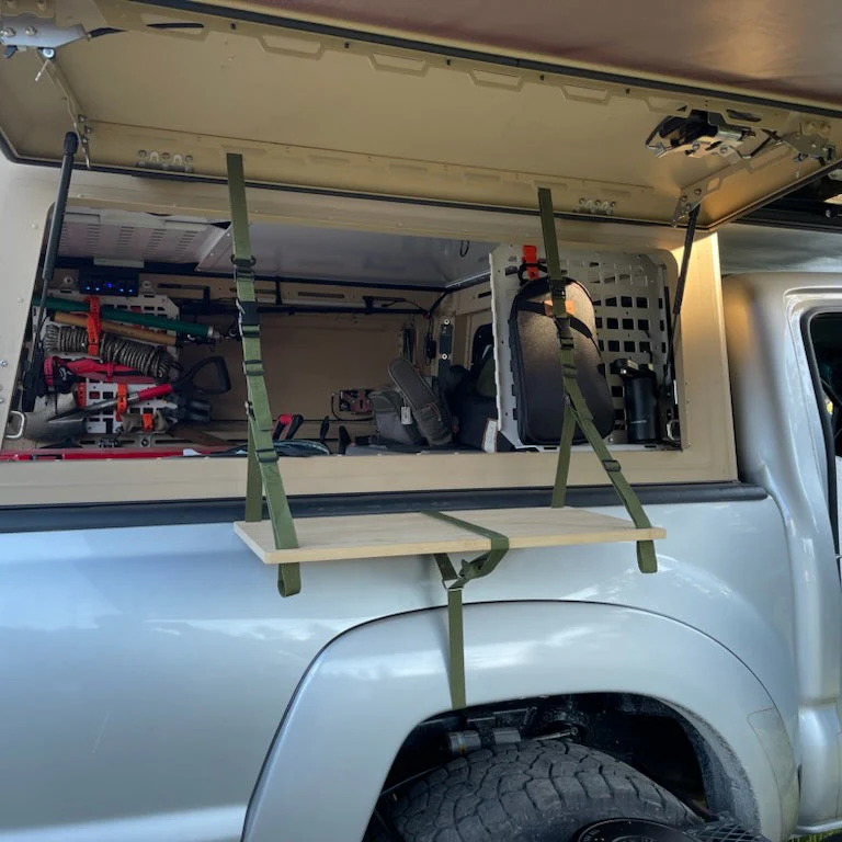 Tail Gater Tire Table Hanging Shelf for Vanlife & Camping - Image 4