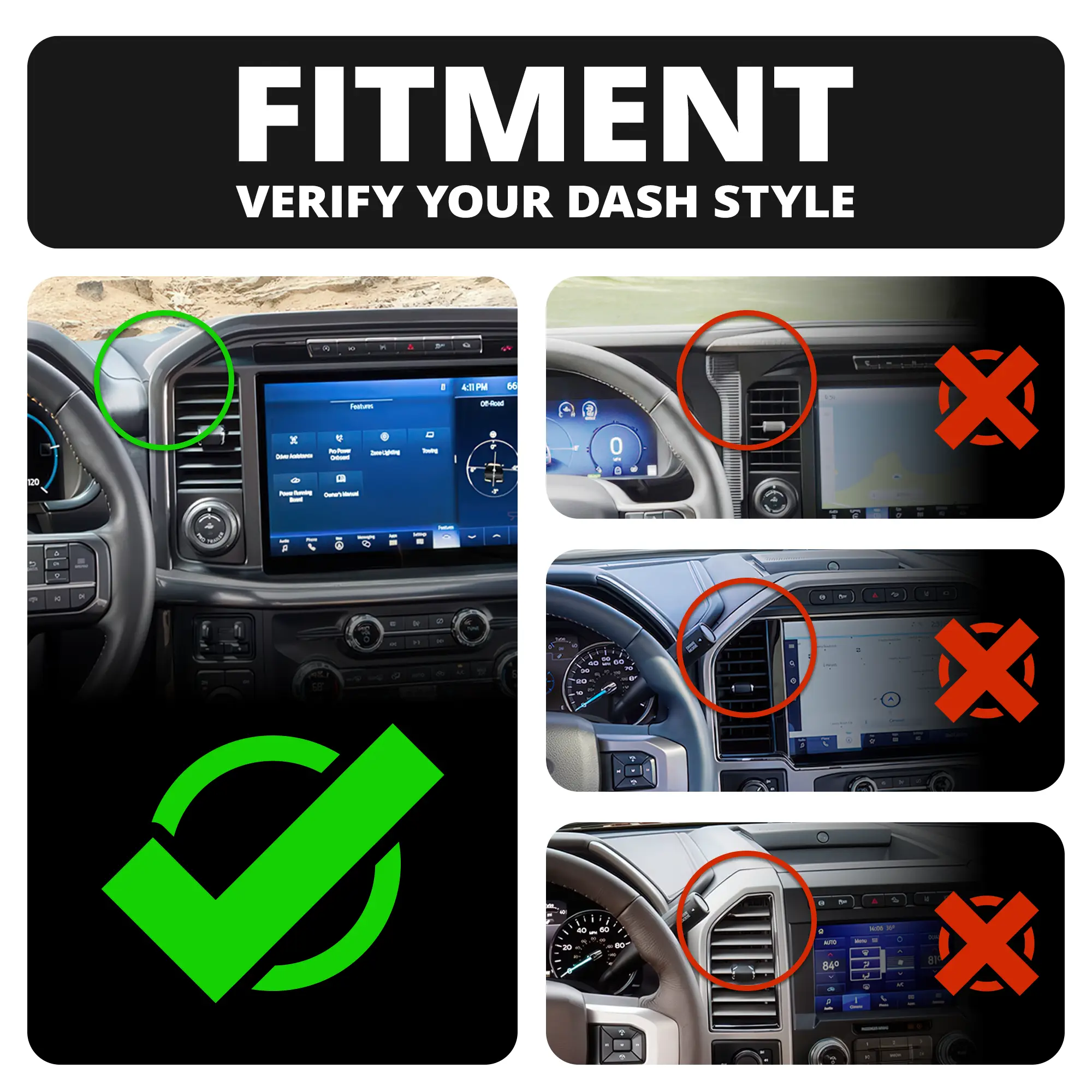Tackform TRAXX™ - Assault Track Picatinny Dash Bracket with Charging Phone Mount for Ford F-150 (2021-2026) - Image 3