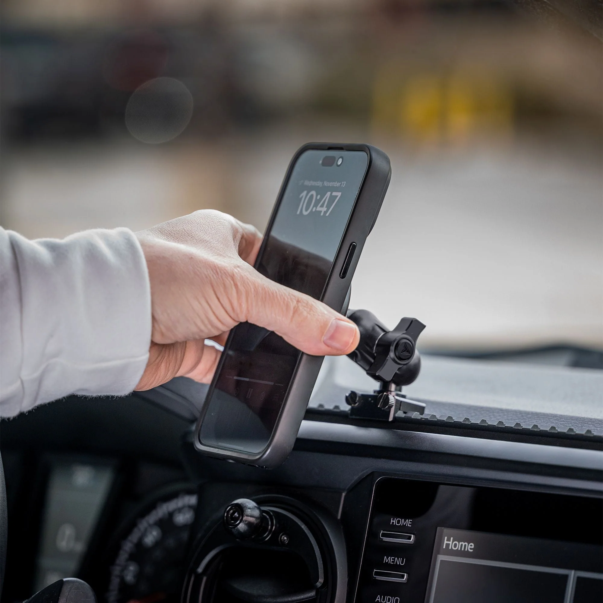 Tackform TRAXX™ - Assault Track Picatinny Dash Bracket with Dual MagSafe Phone Mounts for Toyota Tacoma (2016-2023) - Image 2