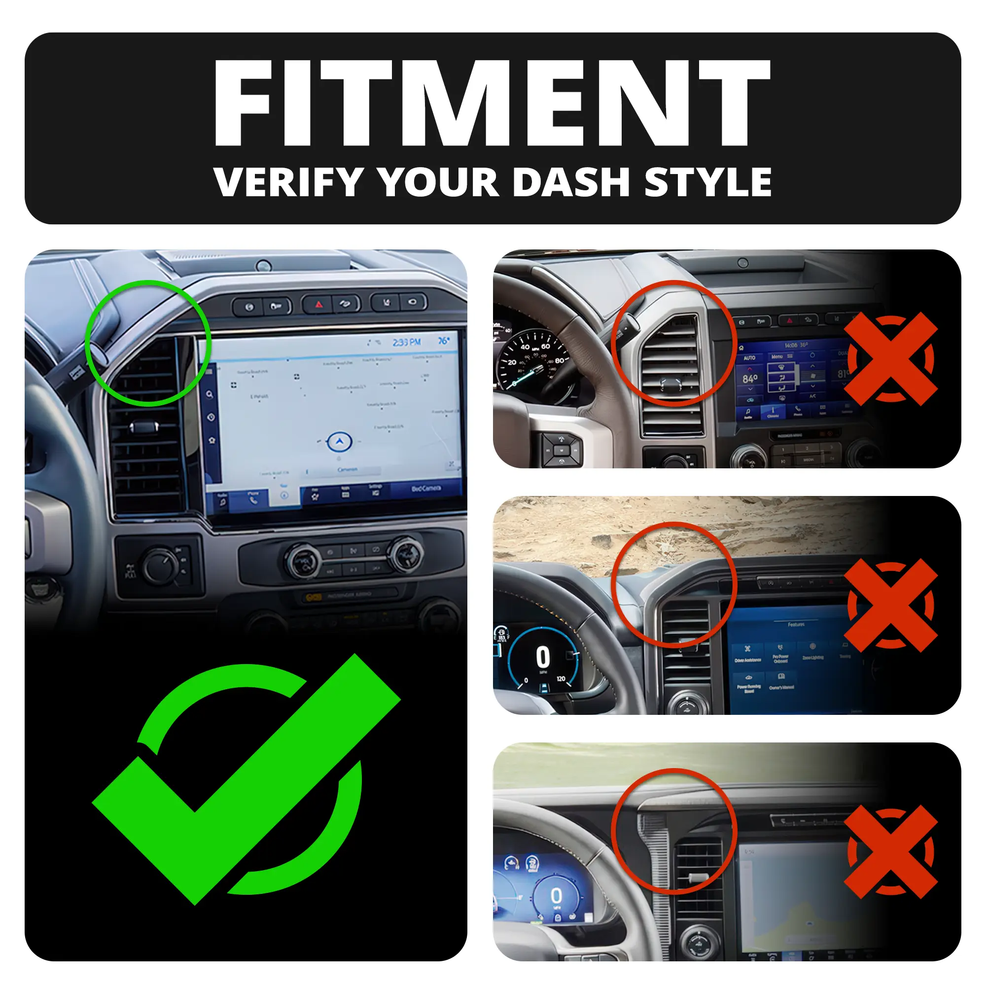 Tackform TRAXX™ - Assault Track Picatinny Dash Bracket with MagSafe Charging Phone Mount Compatible with 12” Screen ONLY for Ford Super Duty (2022) - Image 2