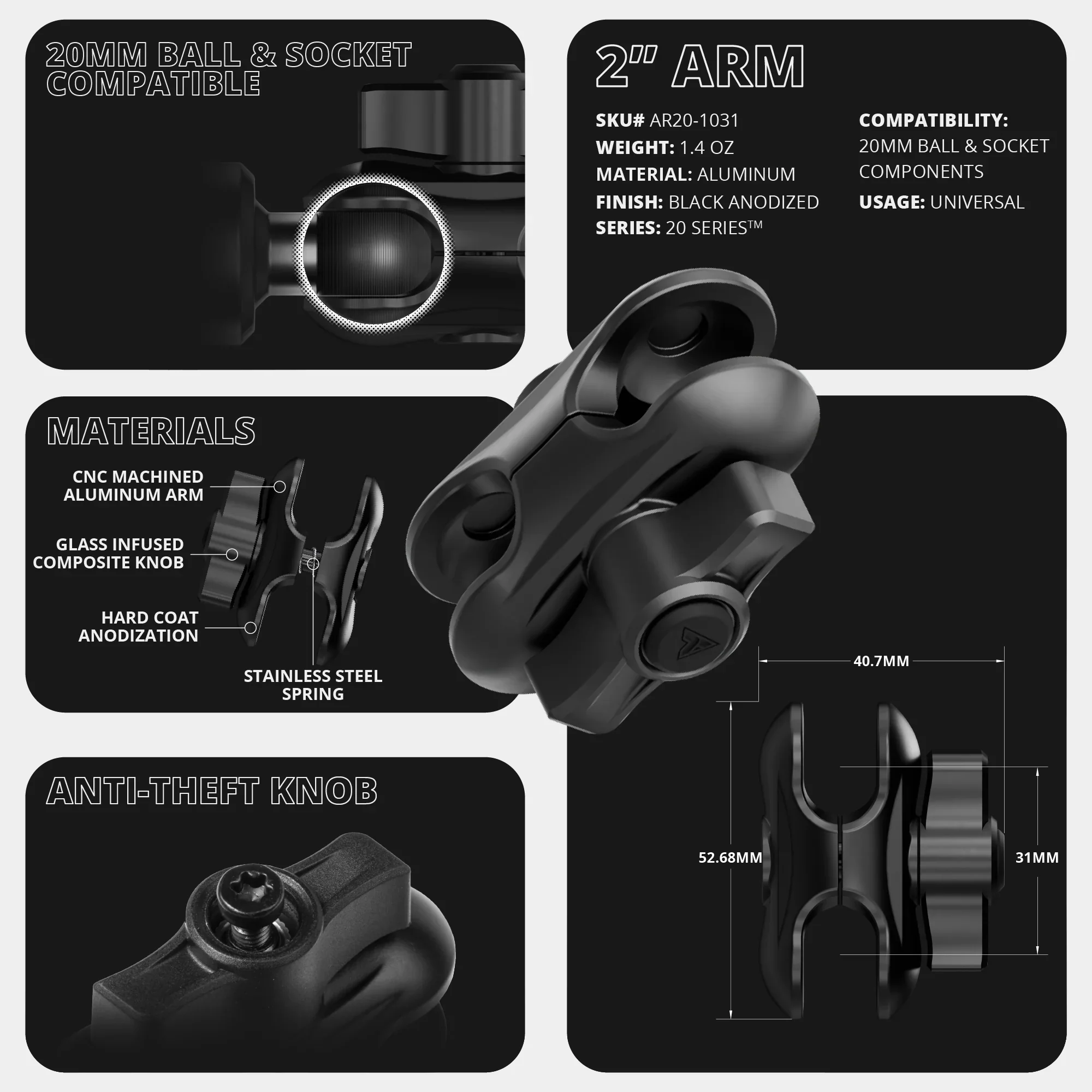 Tackform TRAXX™ - Slim Track Dash Bracket with Tablet Mount for Toyota Tacoma (2016-2023) - Image 12