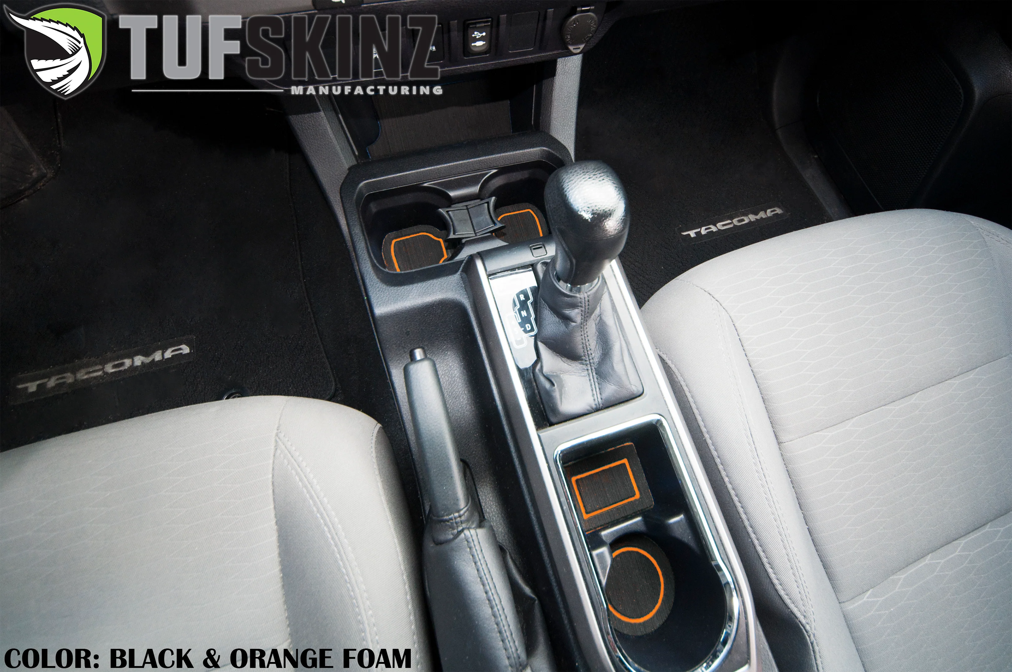 Tufskinz FOAM Cup holder inserts with QI Charger(Automatic) Inserts for  Tacoma (2016-2023) - Image 6