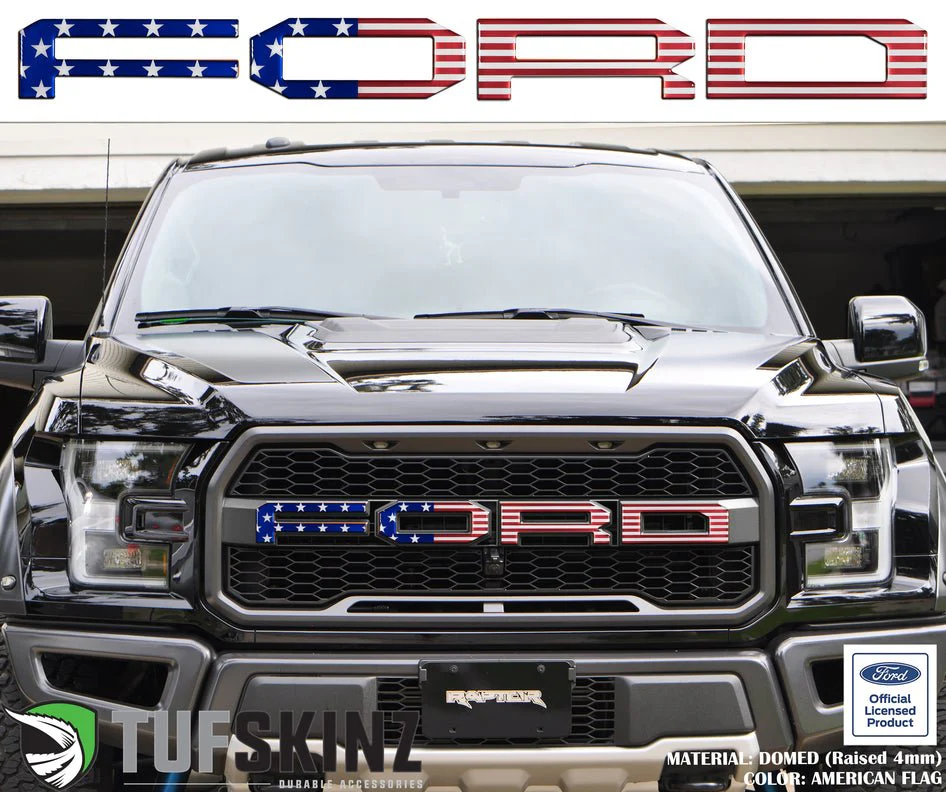 Tufskinz "FORD" Raptor Grill Lettering Overlays for F-150 (2015-2020) - Image 11